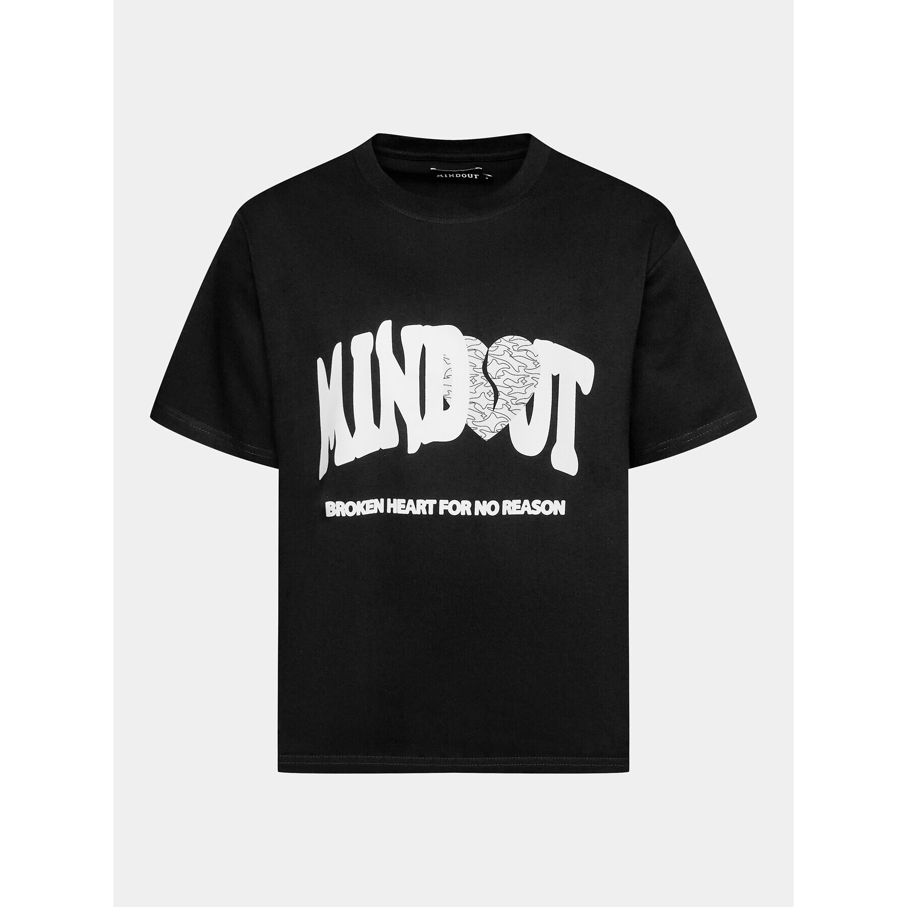 Mindout Тишърт Broken Heart Черен Boxy Fit - Pepit.bg