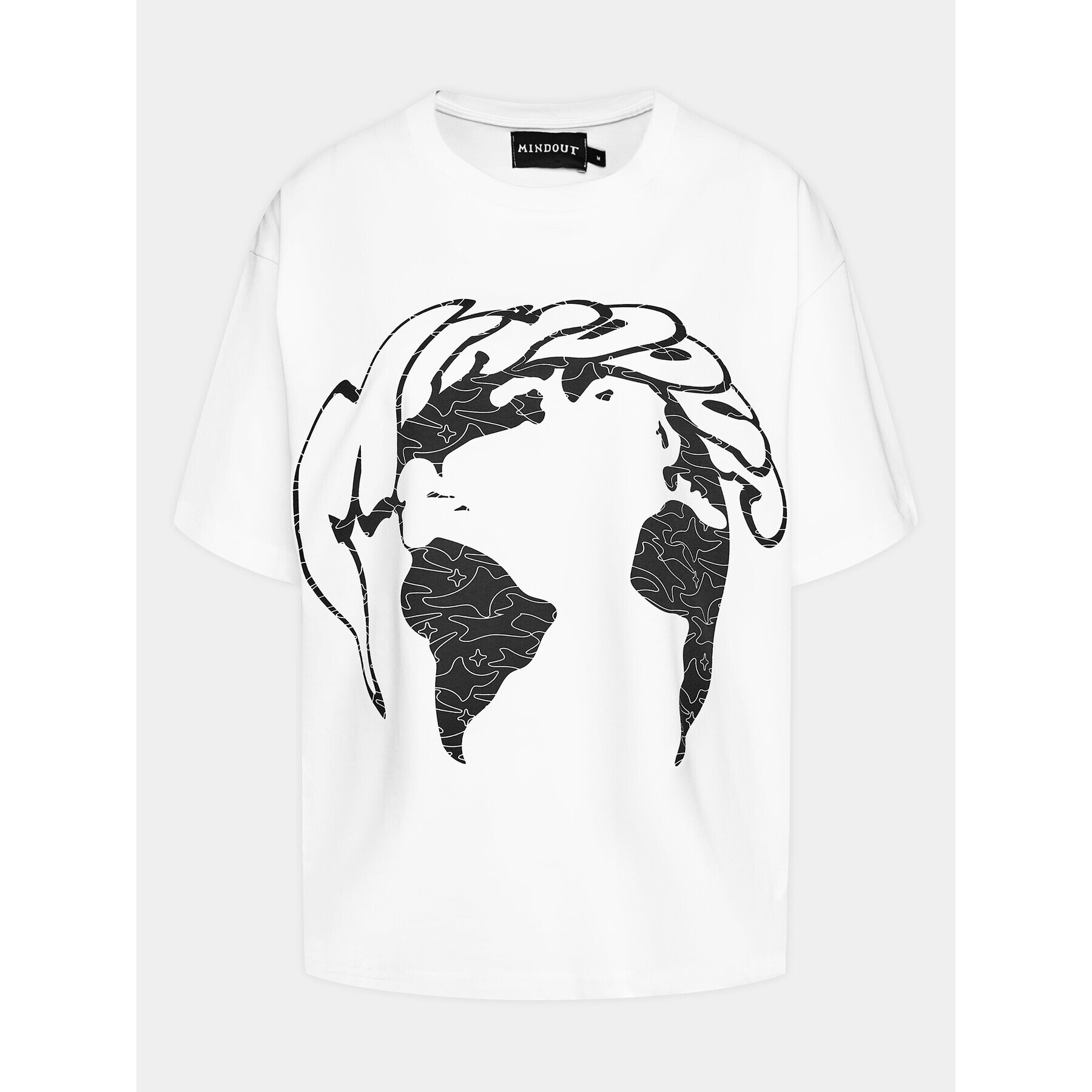 Mindout Тишърт Globe Бял Boxy Fit - Pepit.bg