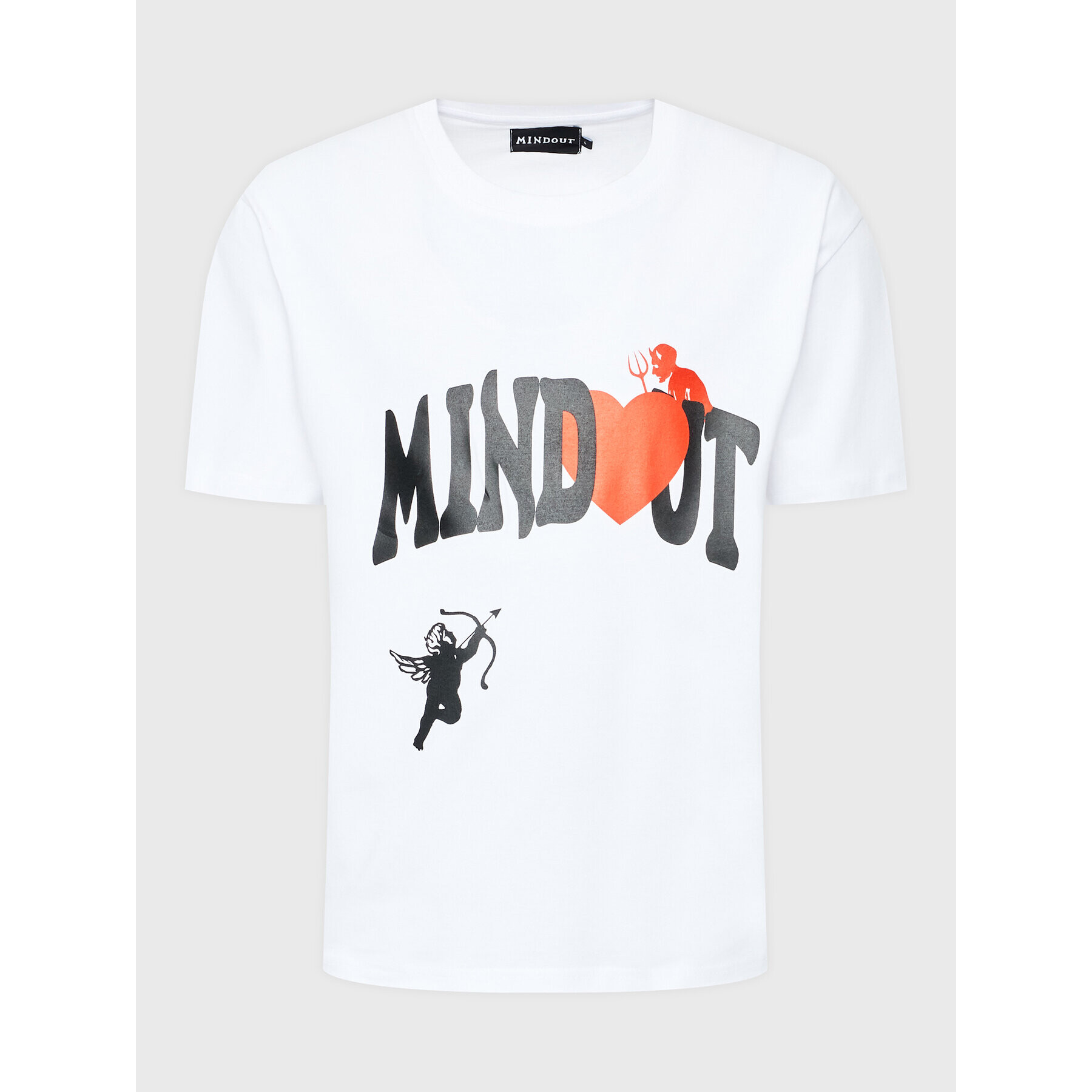 Mindout Тишърт Unisex Heart Бял Oversize - Pepit.bg