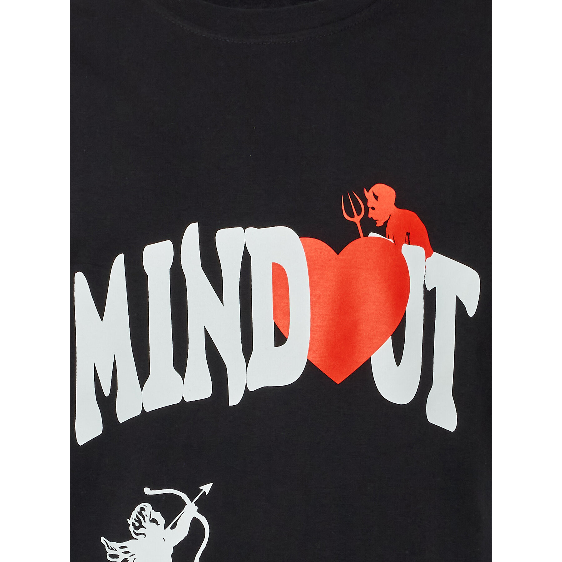 Mindout Тишърт Unisex Heart Черен Oversize - Pepit.bg