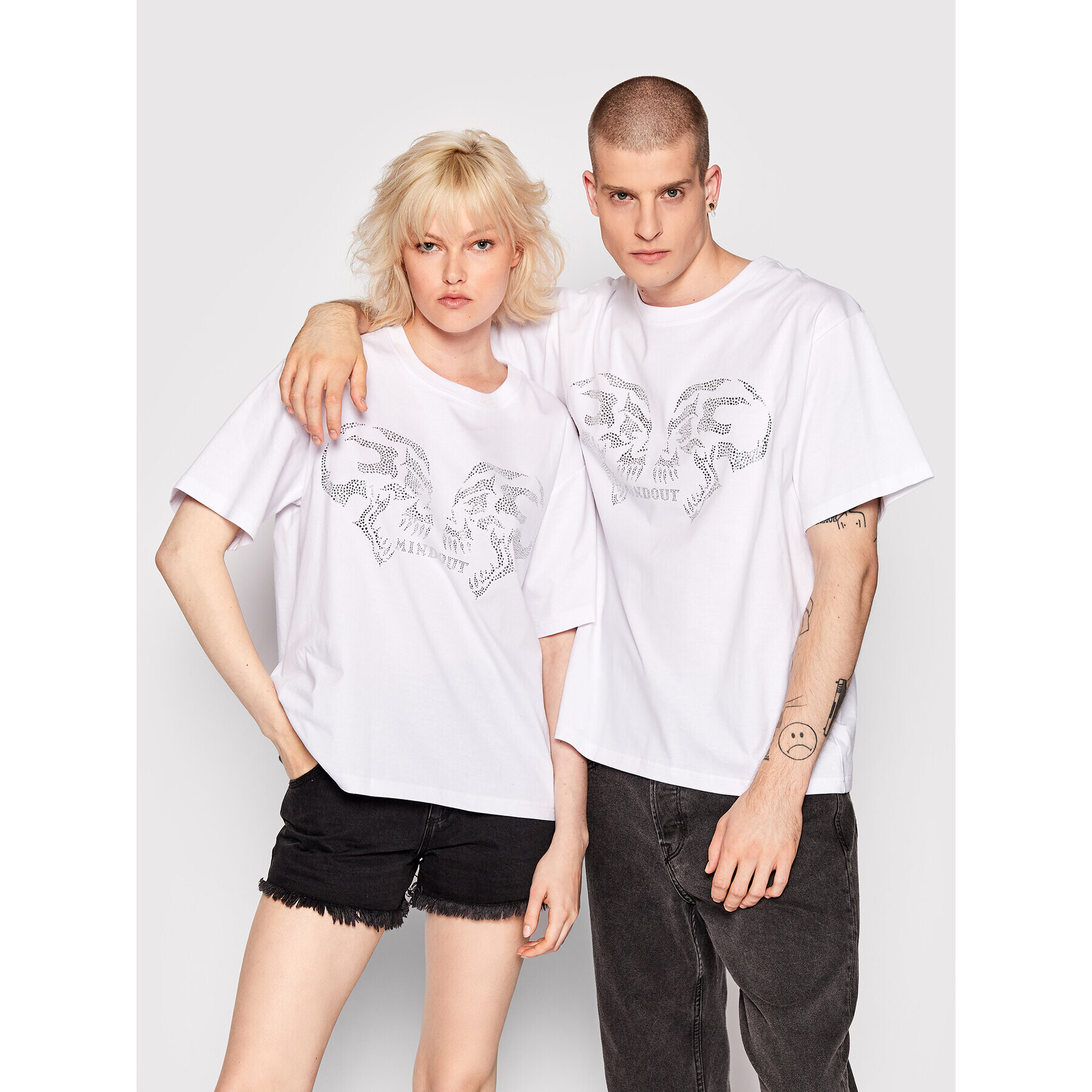 Mindout Тишърт Unisex Rage Бял Oversize - Pepit.bg