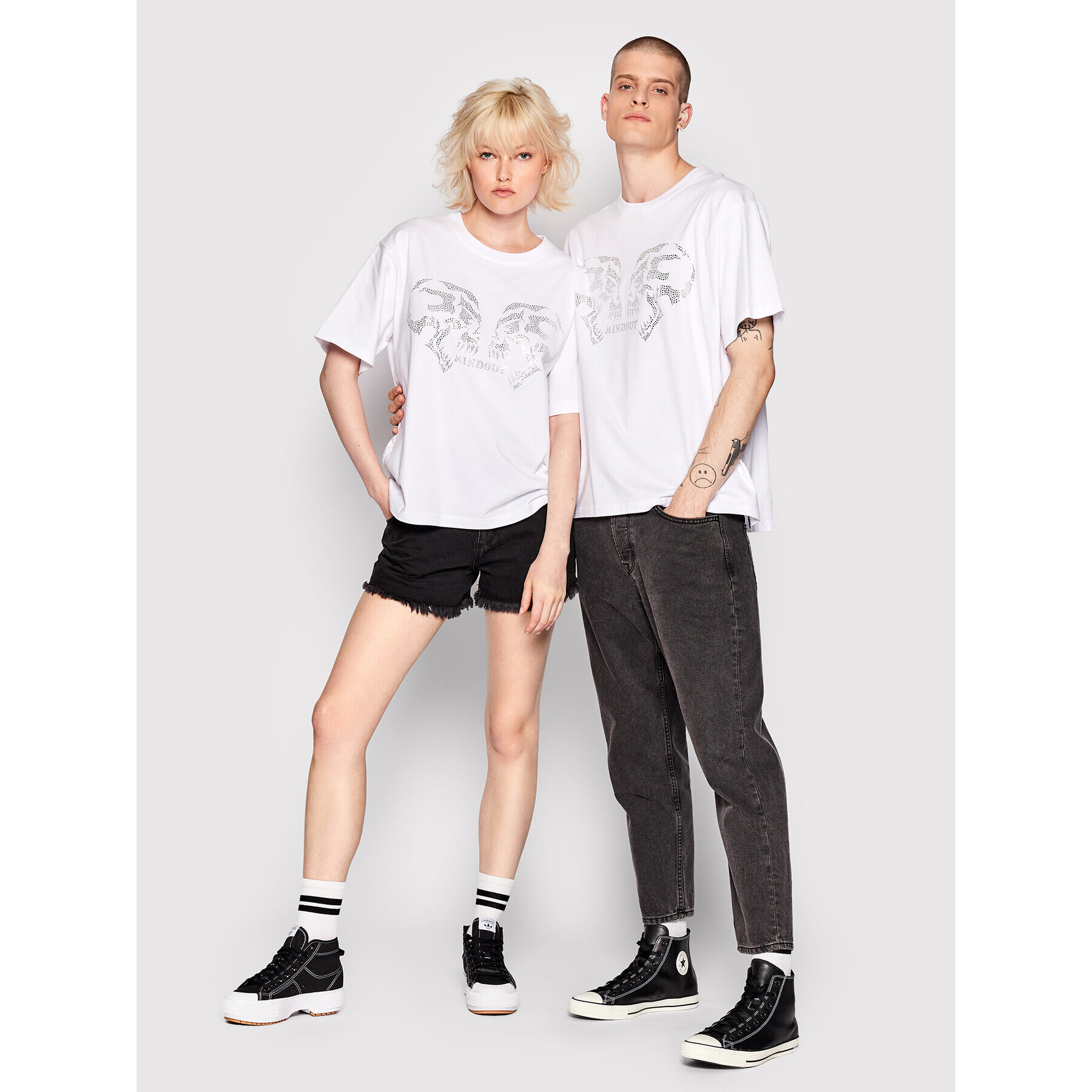 Mindout Тишърт Unisex Rage Бял Oversize - Pepit.bg