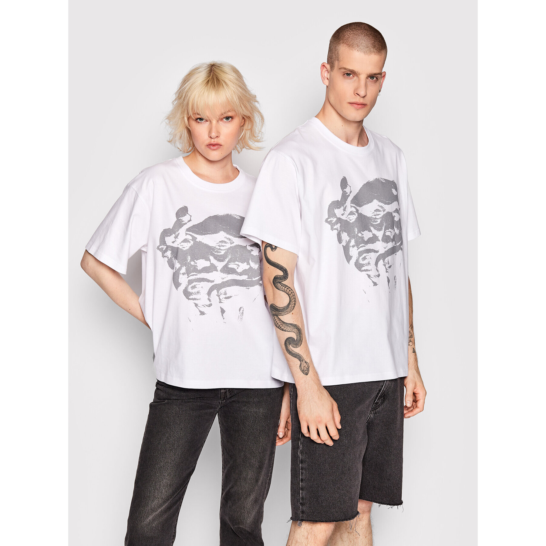 Mindout Тишърт Unisex Rebuild No.3 Бял Oversize - Pepit.bg