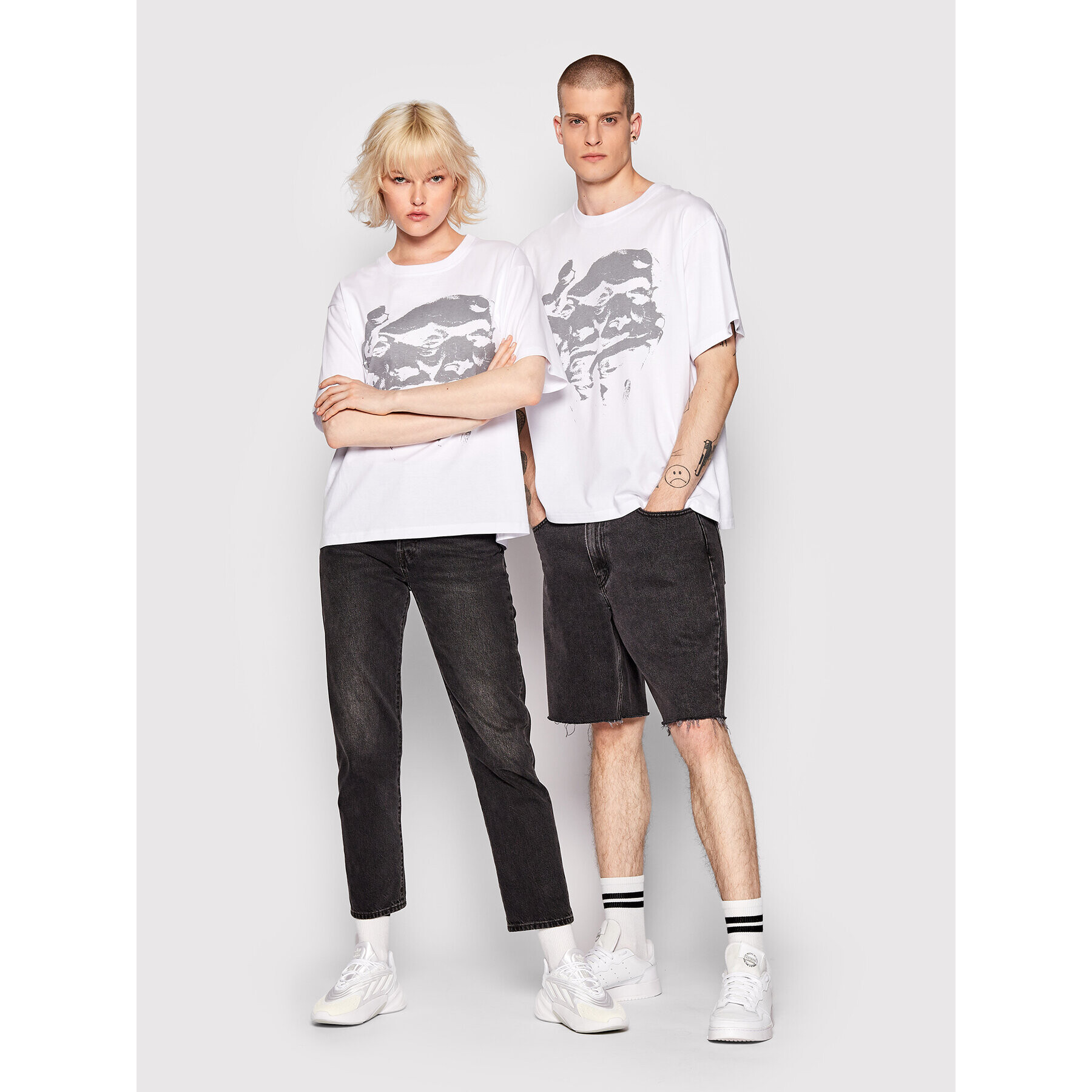 Mindout Тишърт Unisex Rebuild No.3 Бял Oversize - Pepit.bg