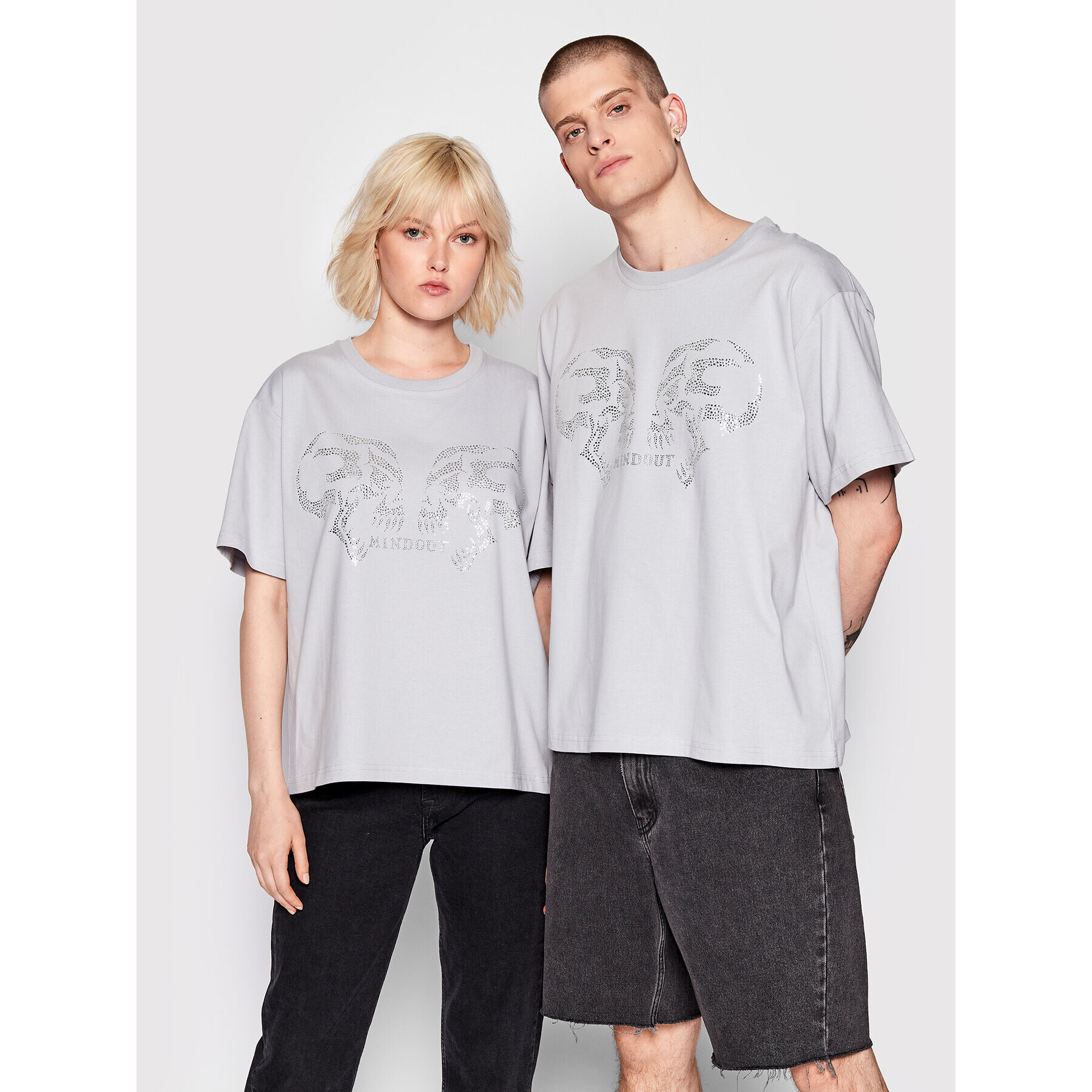 Mindout Тишърт Unisex Сив Oversize - Pepit.bg
