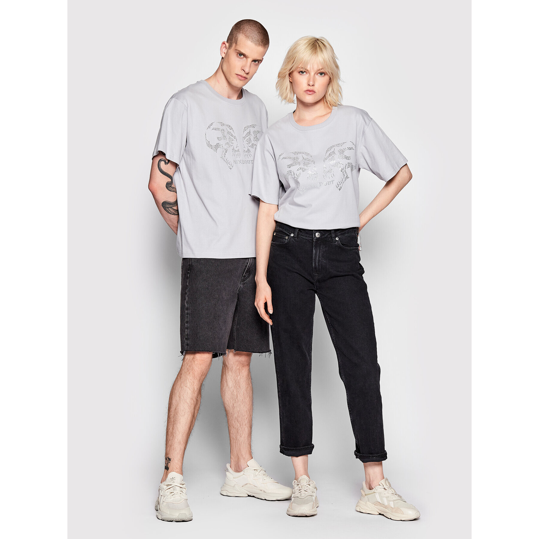 Mindout Тишърт Unisex Сив Oversize - Pepit.bg