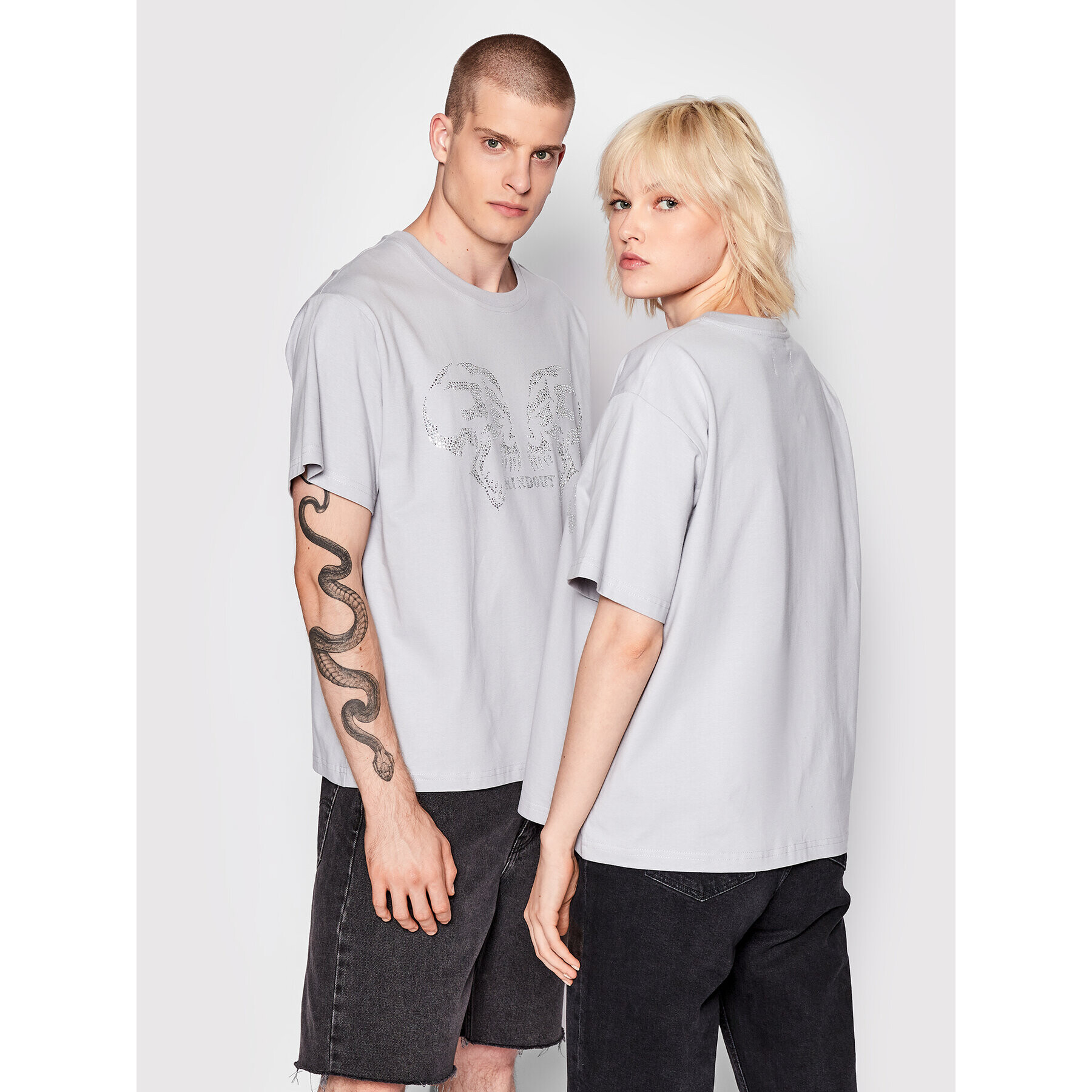 Mindout Тишърт Unisex Сив Oversize - Pepit.bg