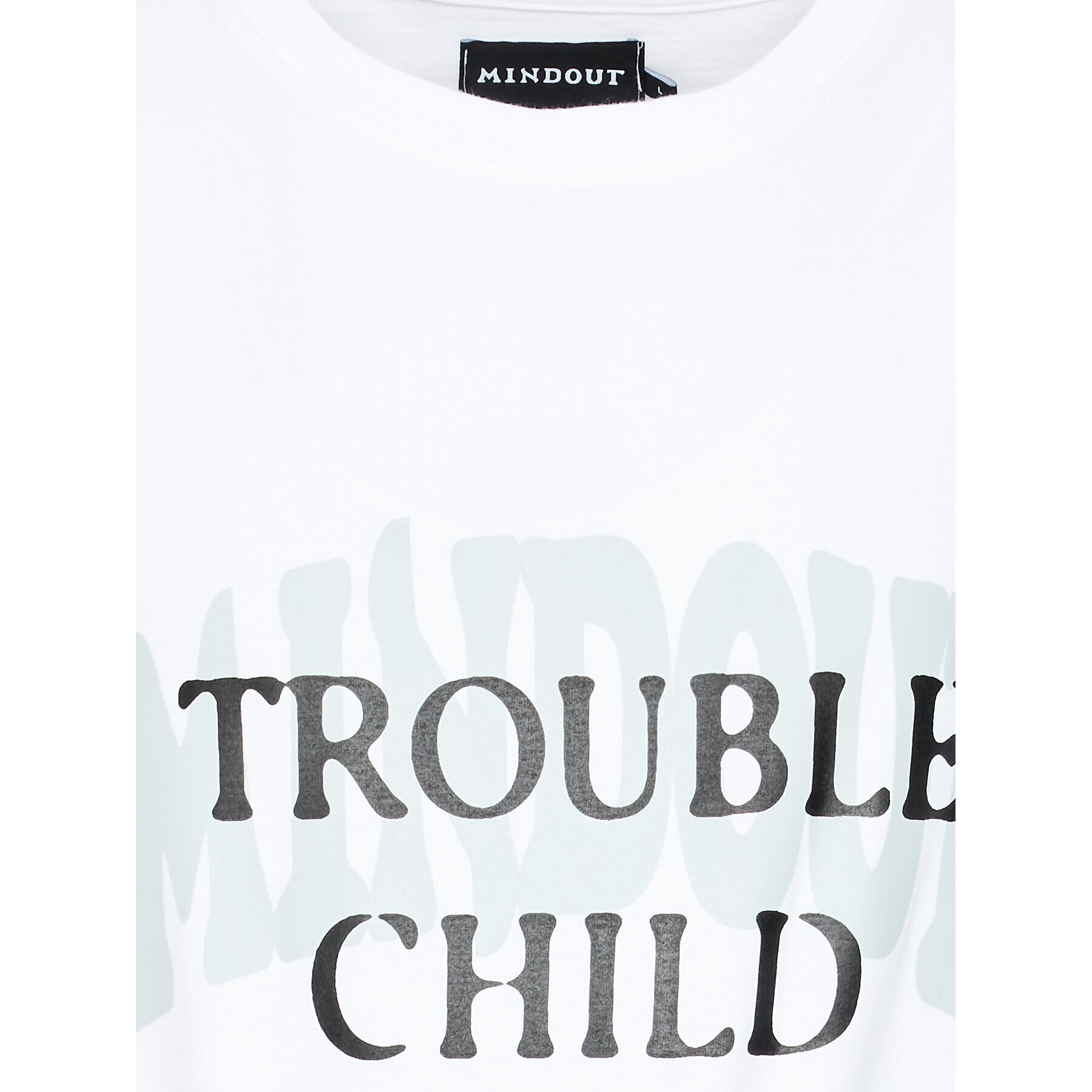 Mindout Тишърт Unisex Trouble Child Бял Oversize - Pepit.bg