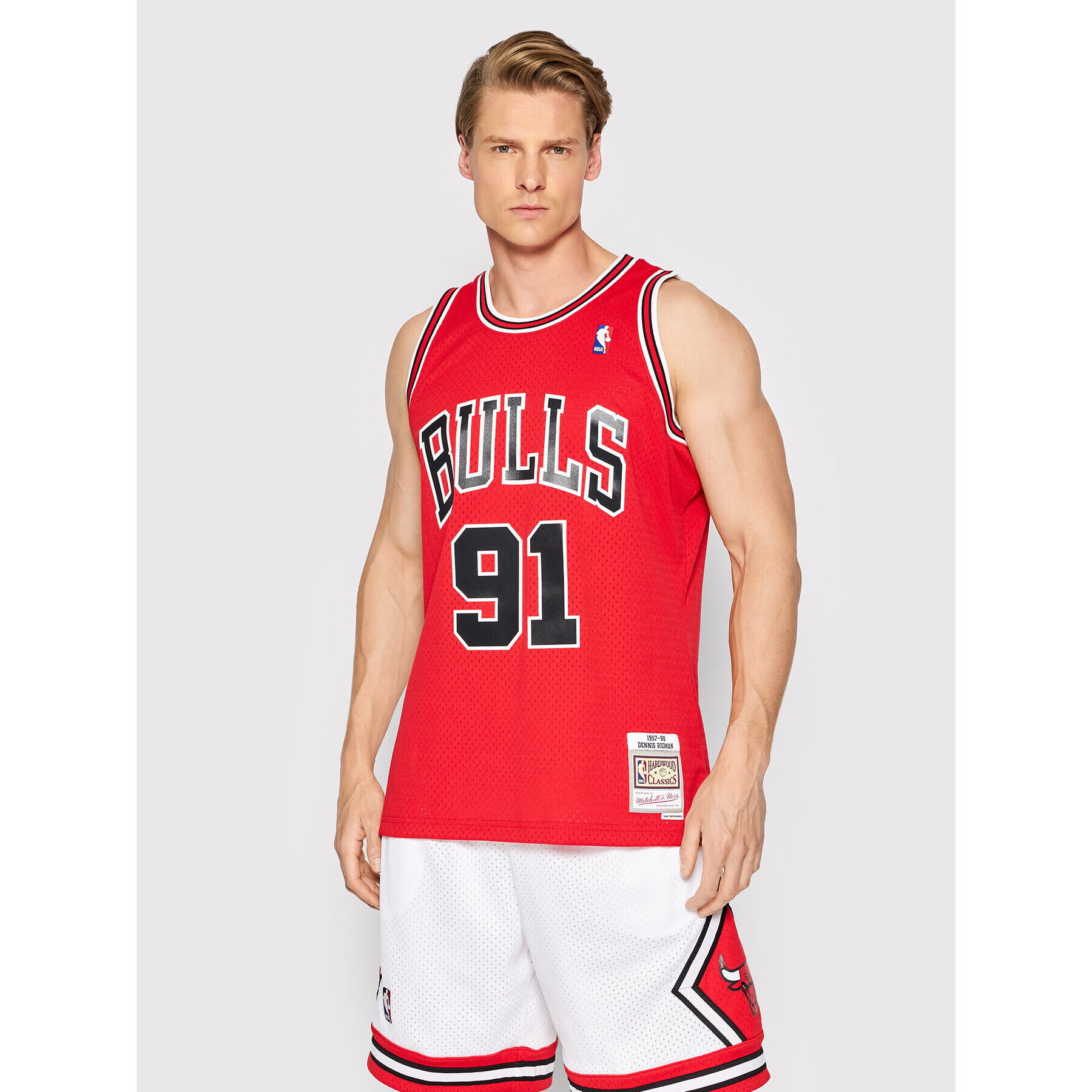 Mitchell & Ness Мъжки топ SMJYGS18154 Червен Regular Fit - Pepit.bg