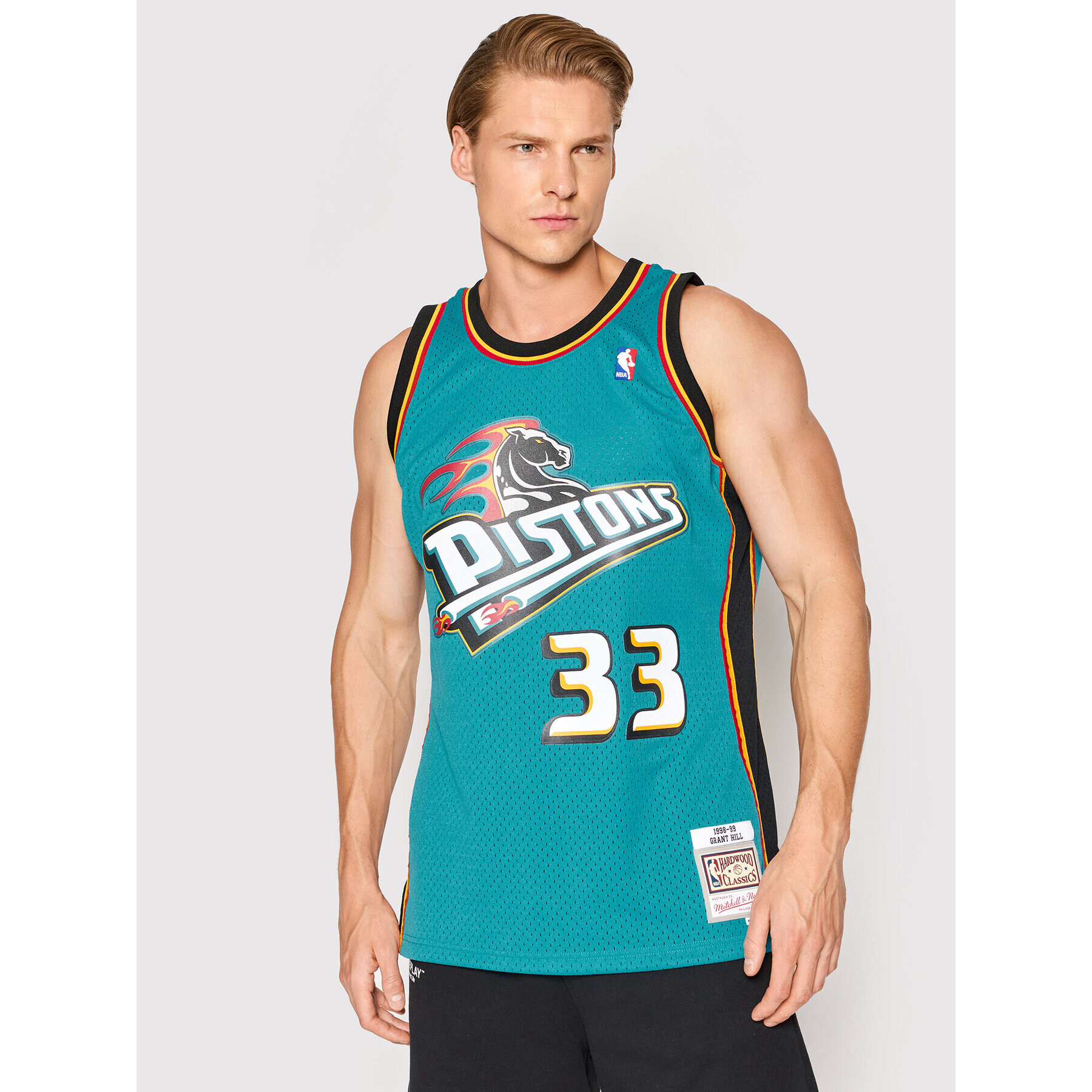 Mitchell & Ness Мъжки топ SMJYGS18164 Син Regular Fit - Pepit.bg