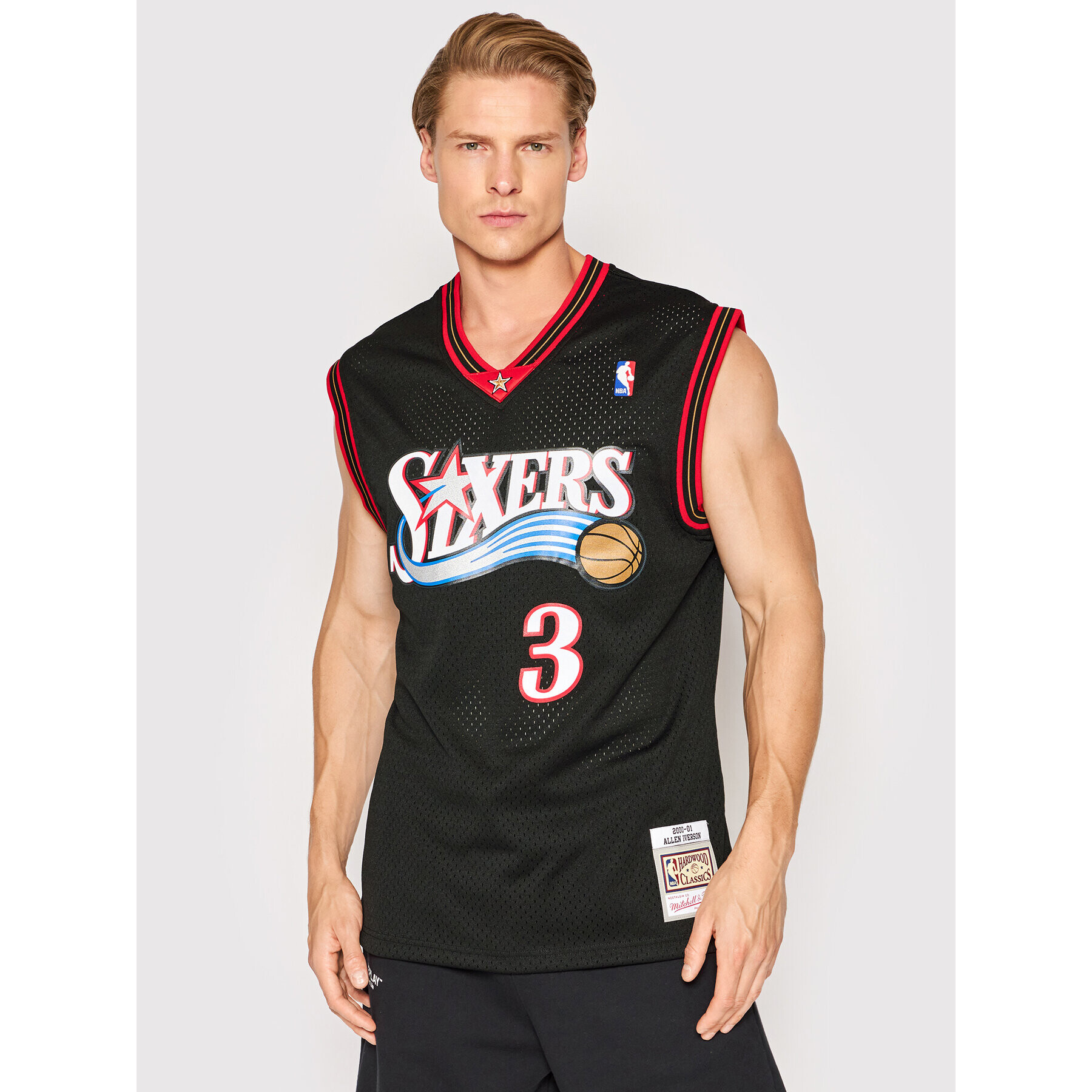 Mitchell & Ness Мъжки топ SMJYGS18201 Черен Regular Fit - Pepit.bg