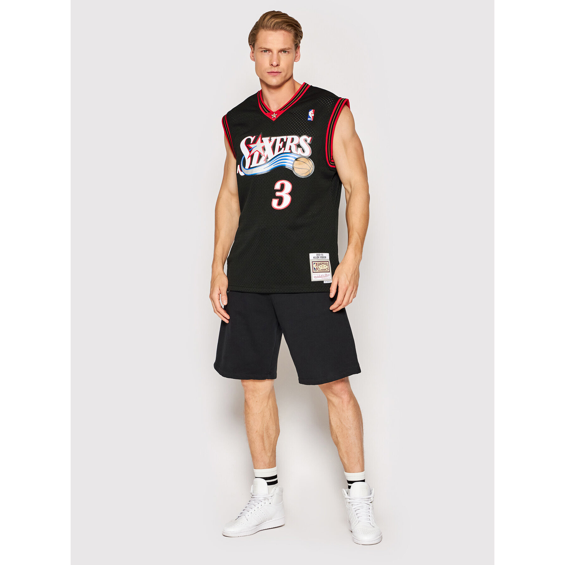 Mitchell & Ness Мъжки топ SMJYGS18201 Черен Regular Fit - Pepit.bg