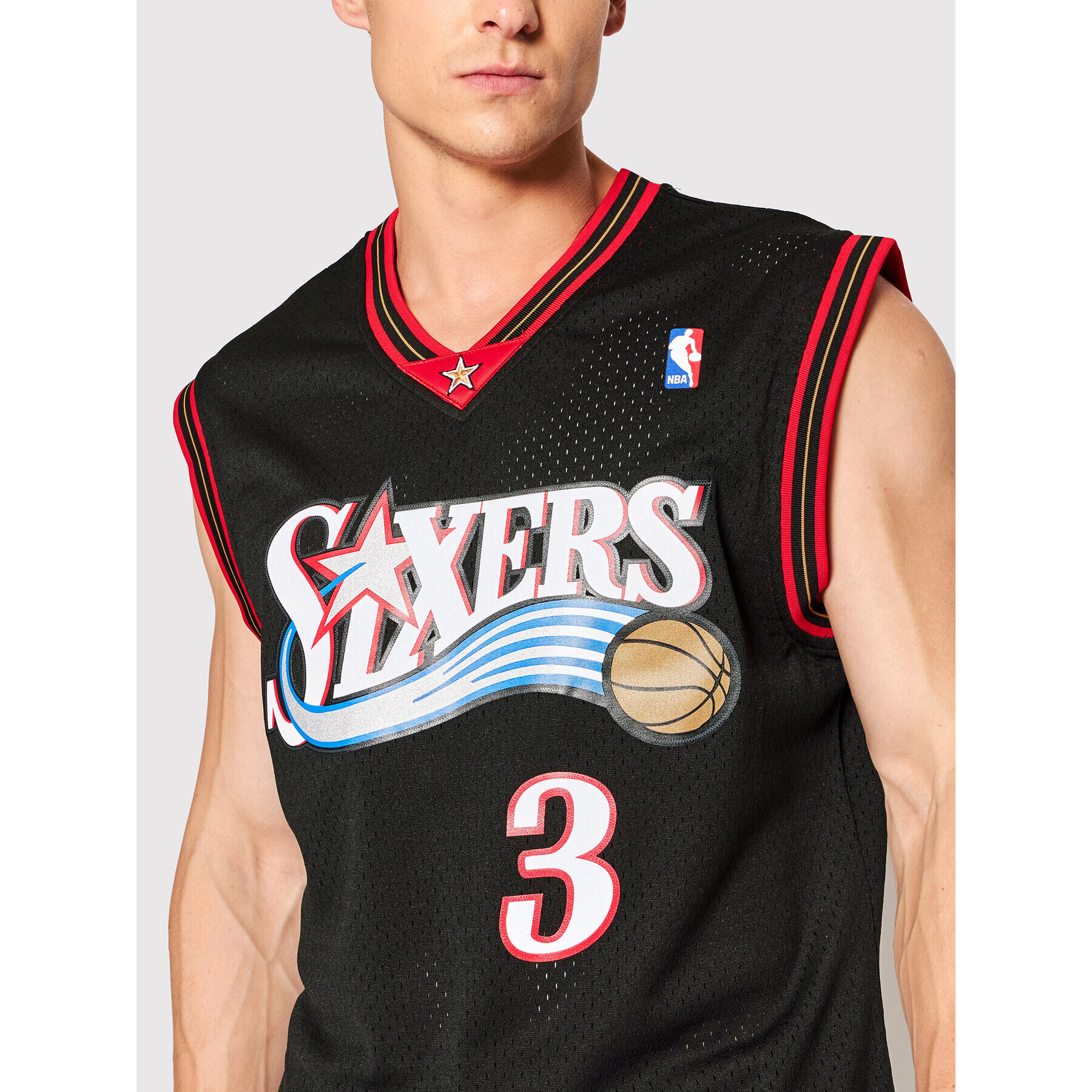 Mitchell & Ness Мъжки топ SMJYGS18201 Черен Regular Fit - Pepit.bg