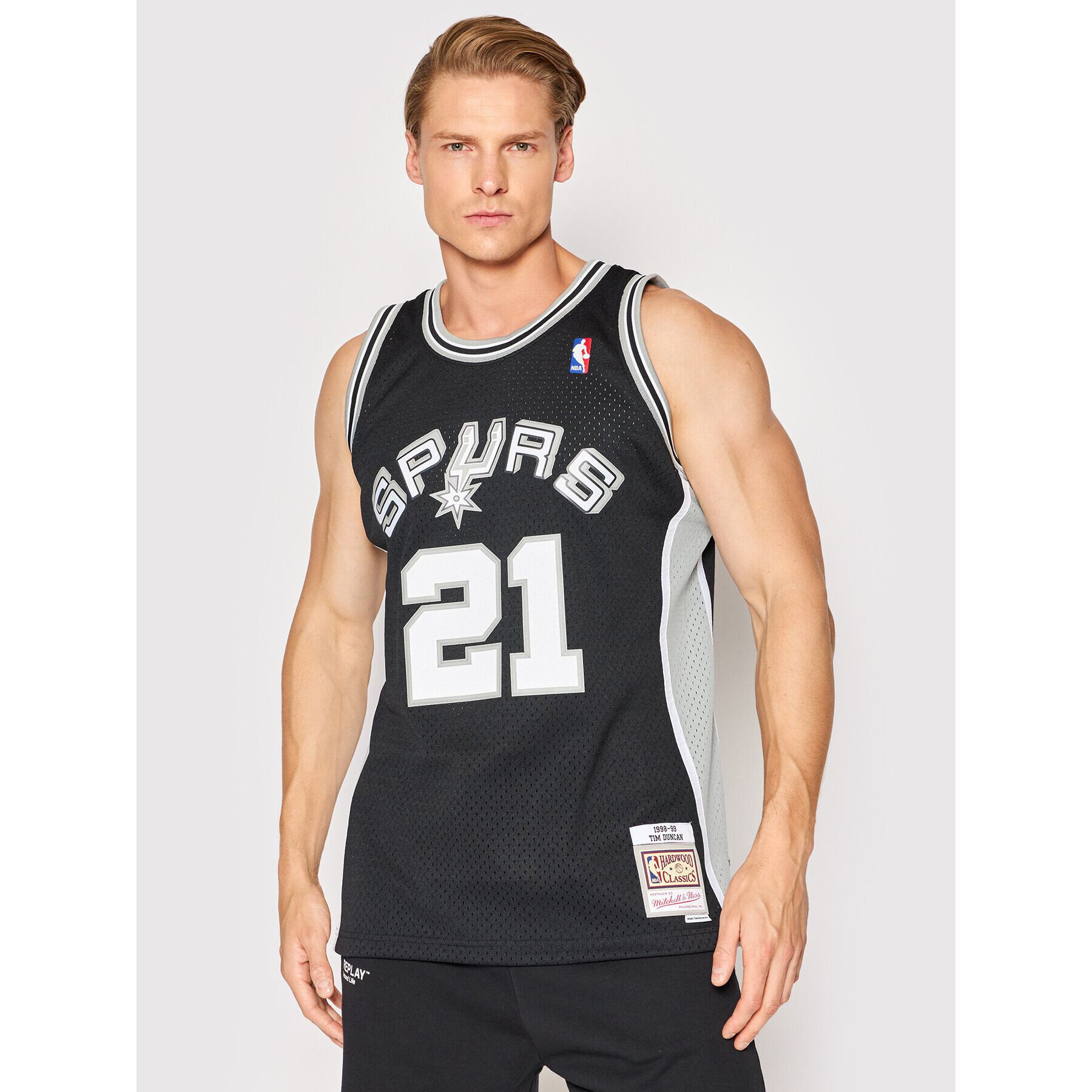 Mitchell & Ness Мъжки топ SMJYGS18208 Черен Regular Fit - Pepit.bg