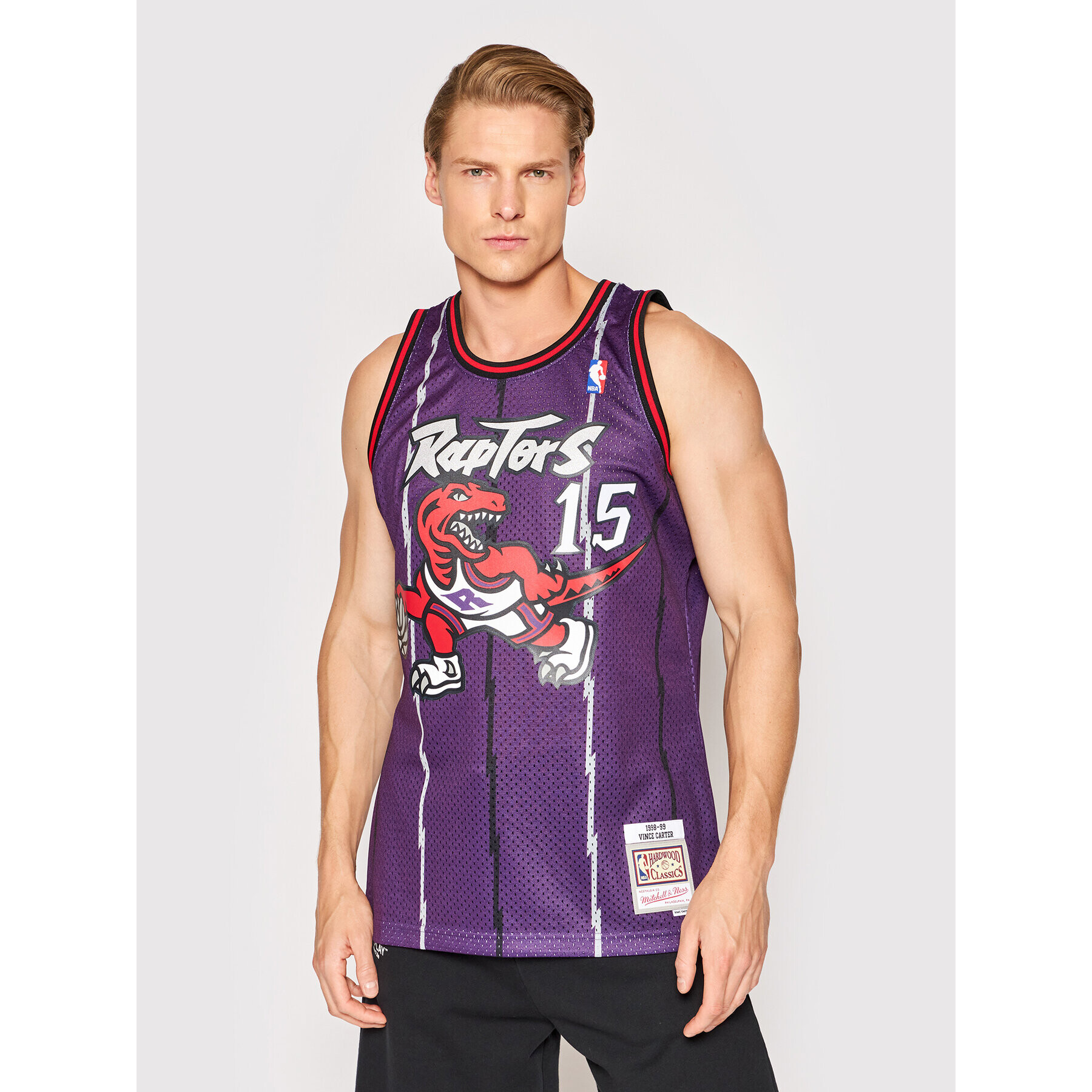 Mitchell & Ness Мъжки топ SMJYGS18214 Виолетов Regular Fit - Pepit.bg