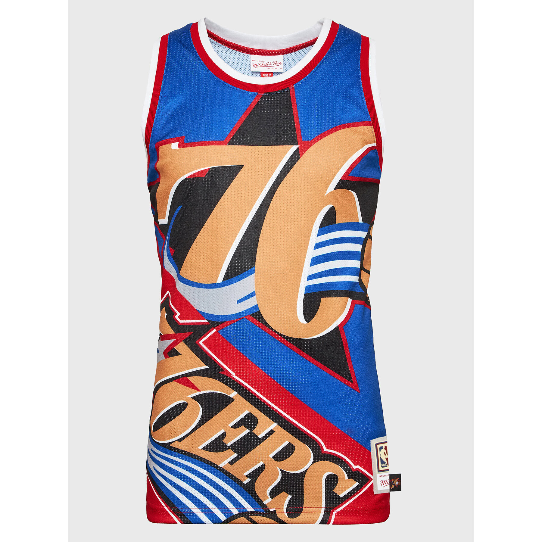 Mitchell & Ness Мъжки топ TMTK4350 Син Regular Fit - Pepit.bg