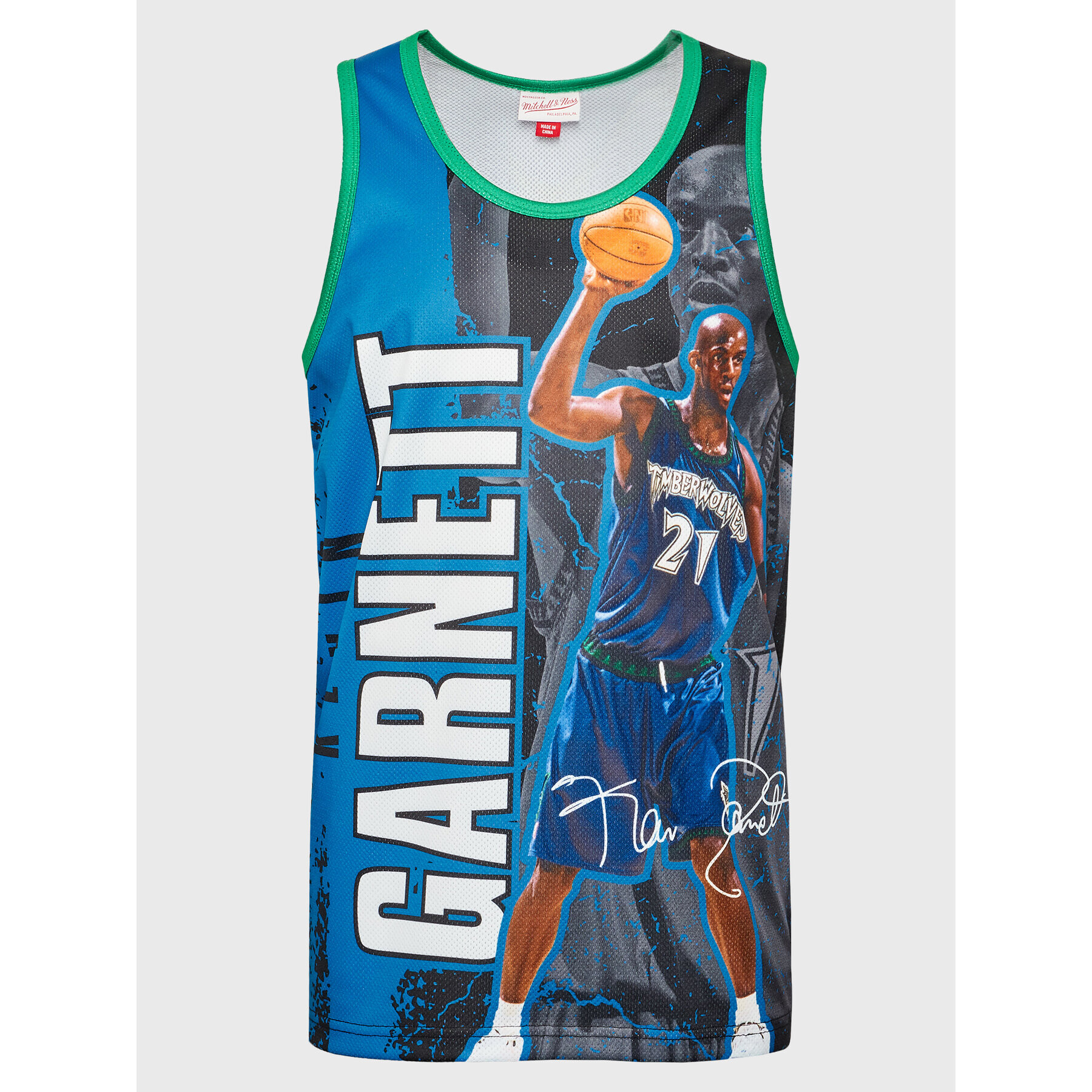 Mitchell & Ness Мъжки топ TNMK5010 Син Regular Fit - Pepit.bg