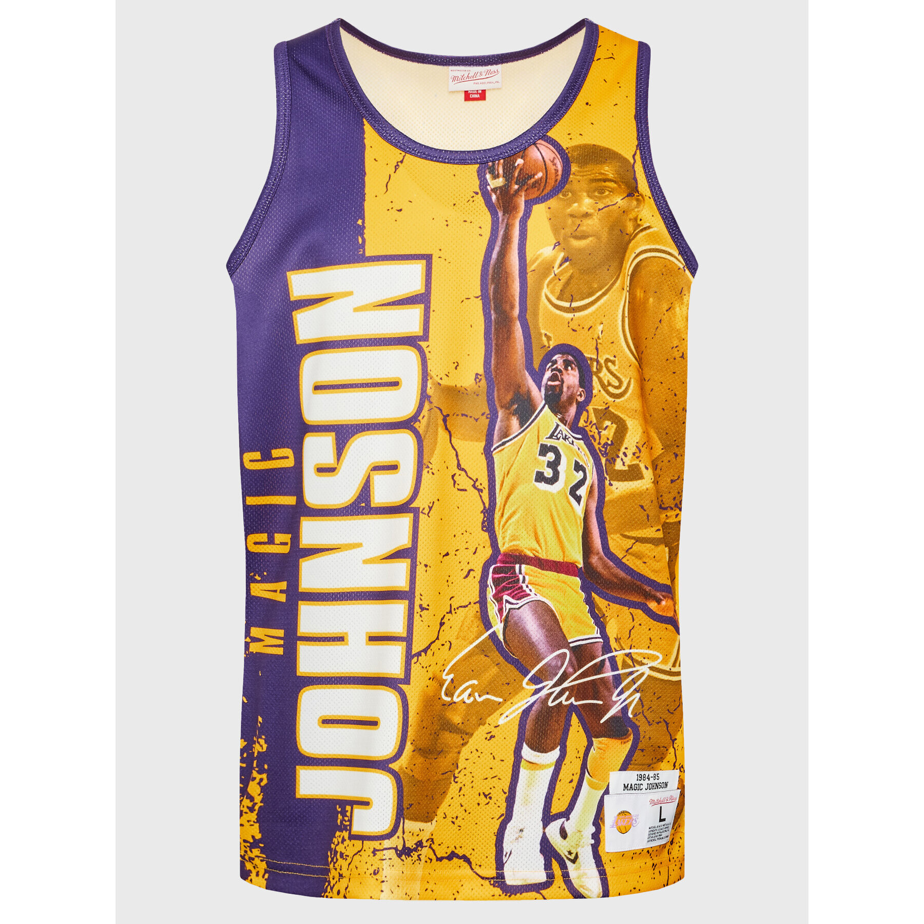Mitchell & Ness Мъжки топ TNMK5010 Жълт Regular Fit - Pepit.bg