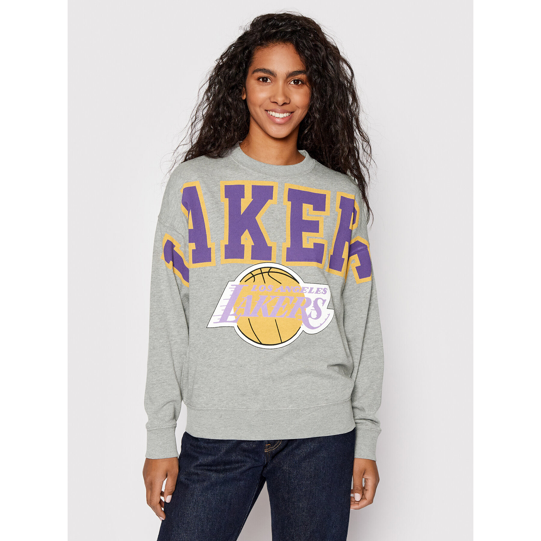 Mitchell & Ness Суитшърт LALYYPPPGYHT Сив Relaxed Fit - Pepit.bg