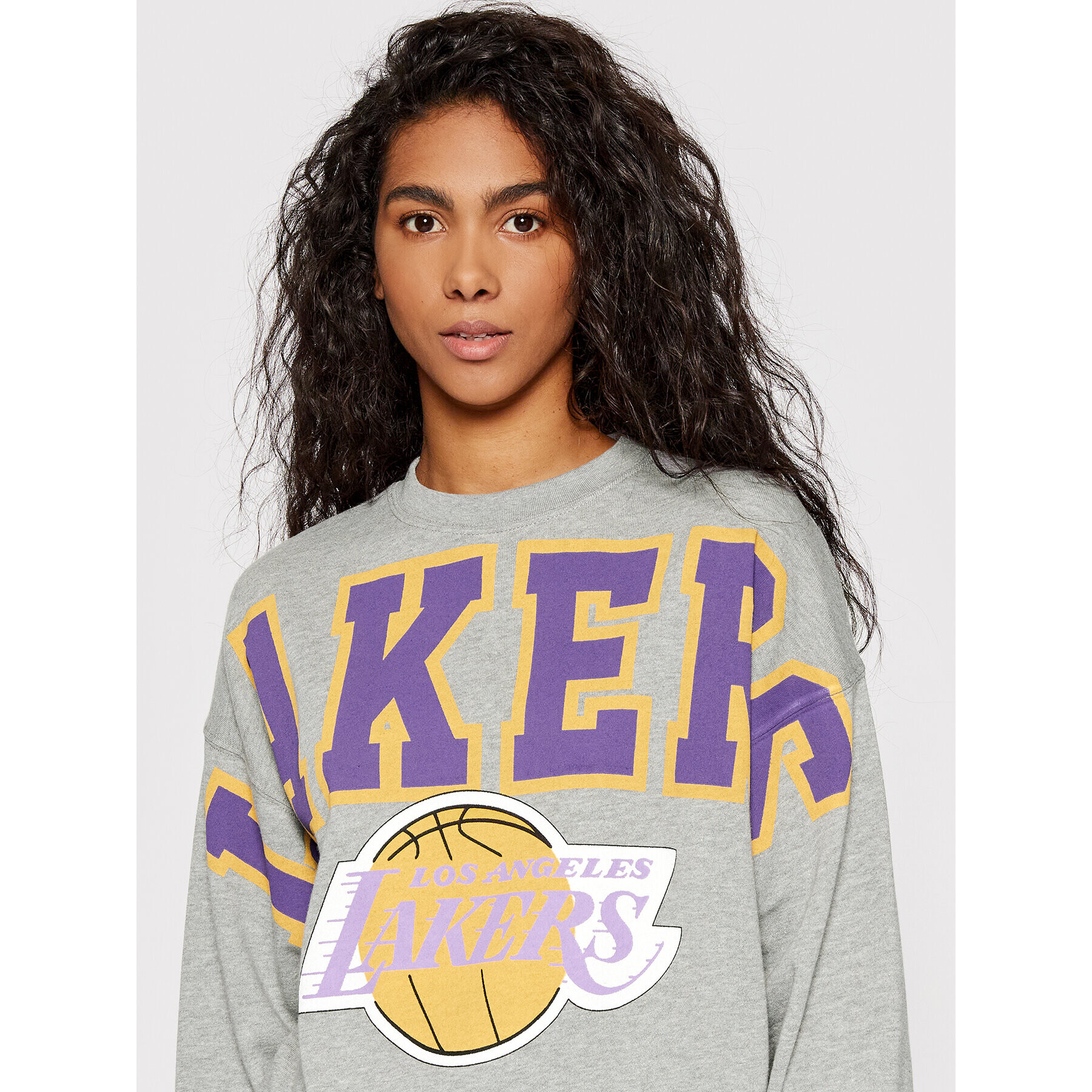 Mitchell & Ness Суитшърт LALYYPPPGYHT Сив Relaxed Fit - Pepit.bg