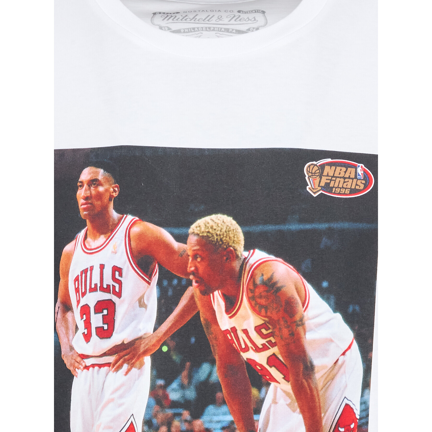 Mitchell & Ness Тишърт BMTRINTL1058 Бял Regular Fit - Pepit.bg