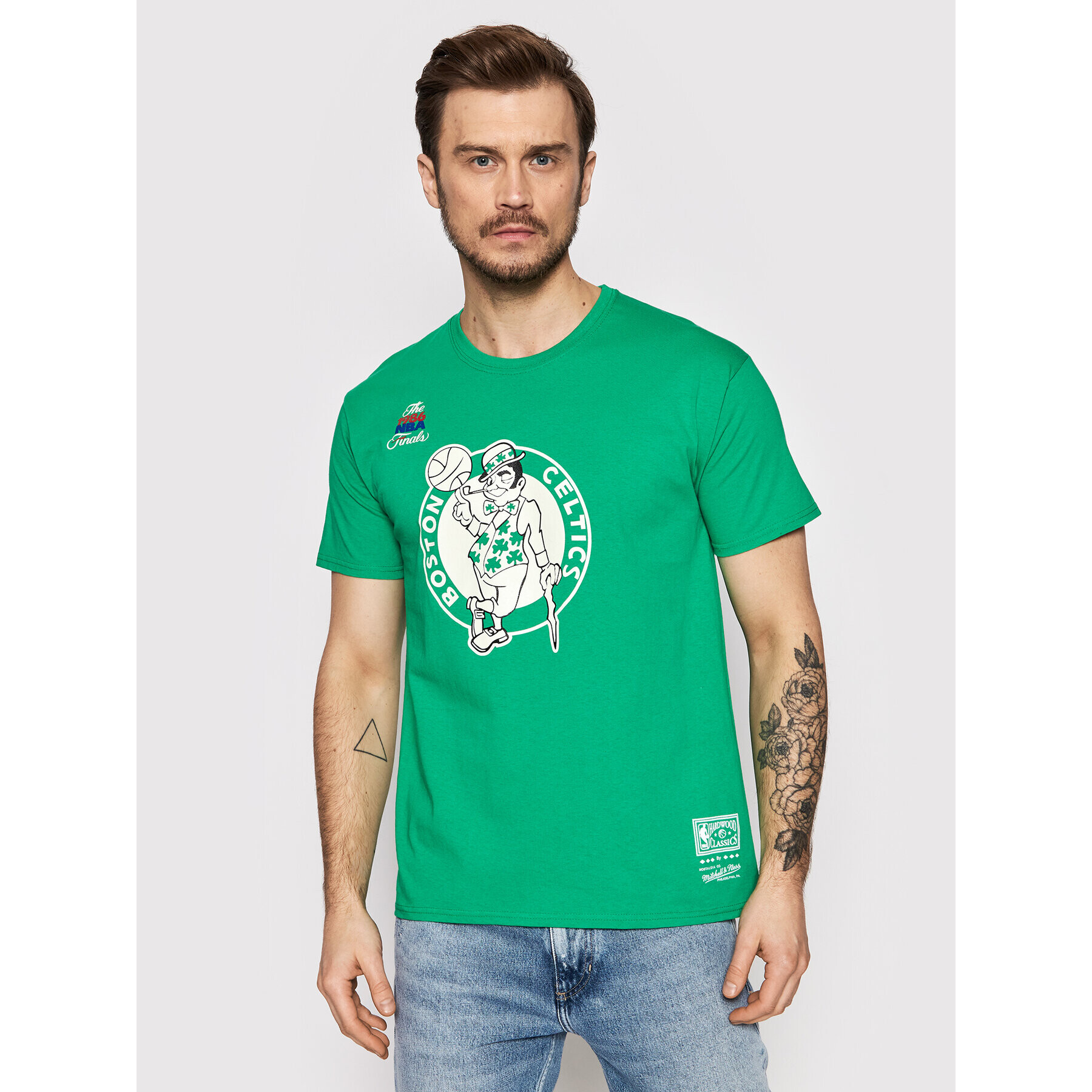 Mitchell & Ness Тишърт TCRWINTL109 Зелен Regular Fit - Pepit.bg