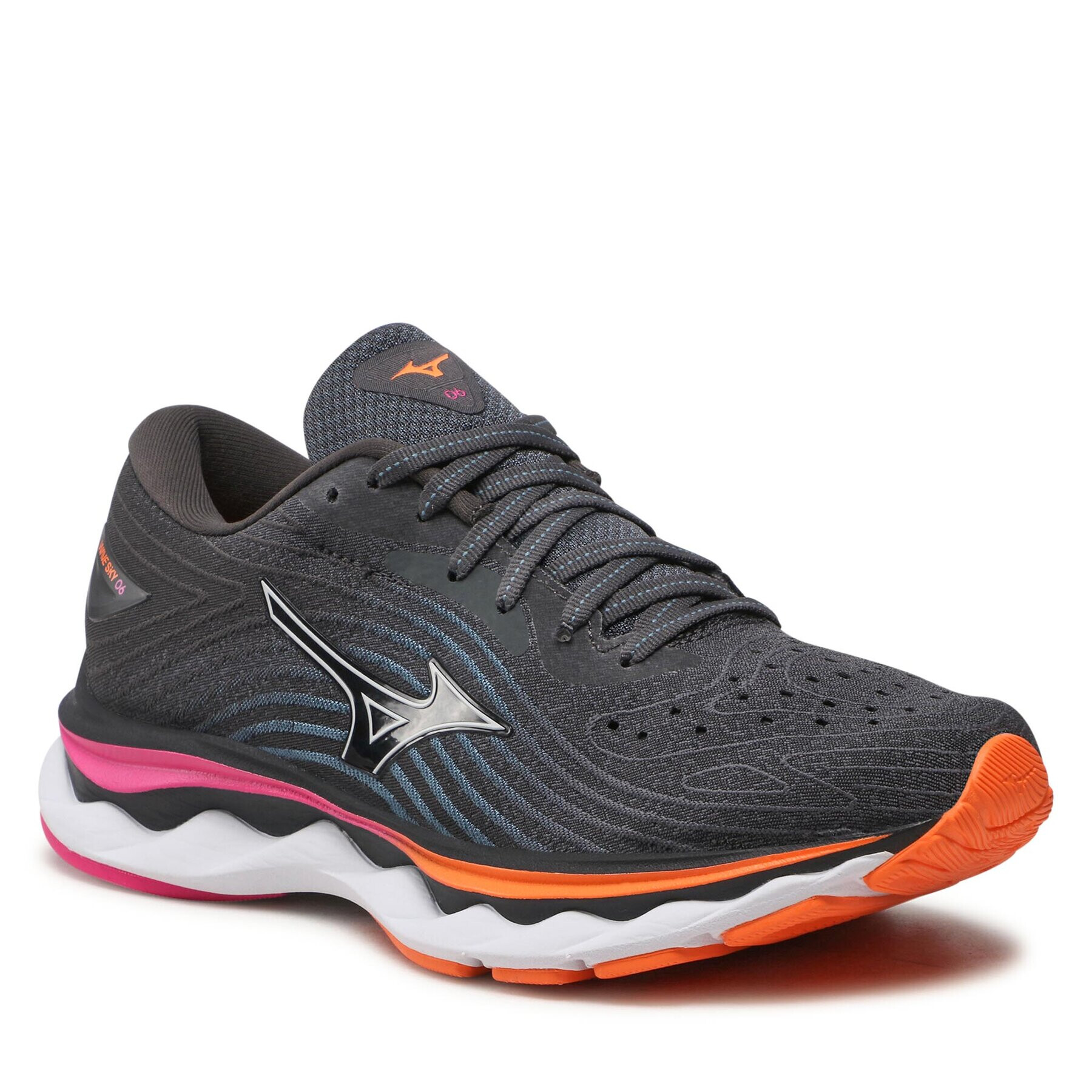 Mizuno Обувки Wave Sky 6 J1GD220271 Сив - Pepit.bg