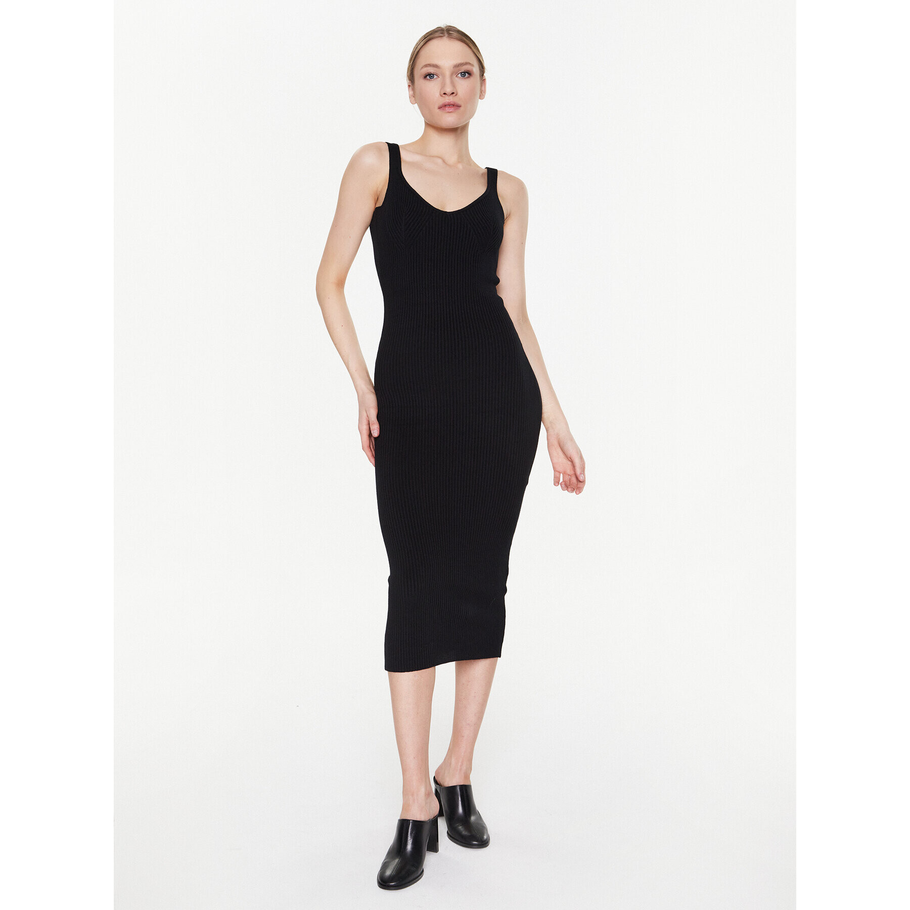 MMC Studio Плетена рокля Light Skin Черен Slim Fit - Pepit.bg