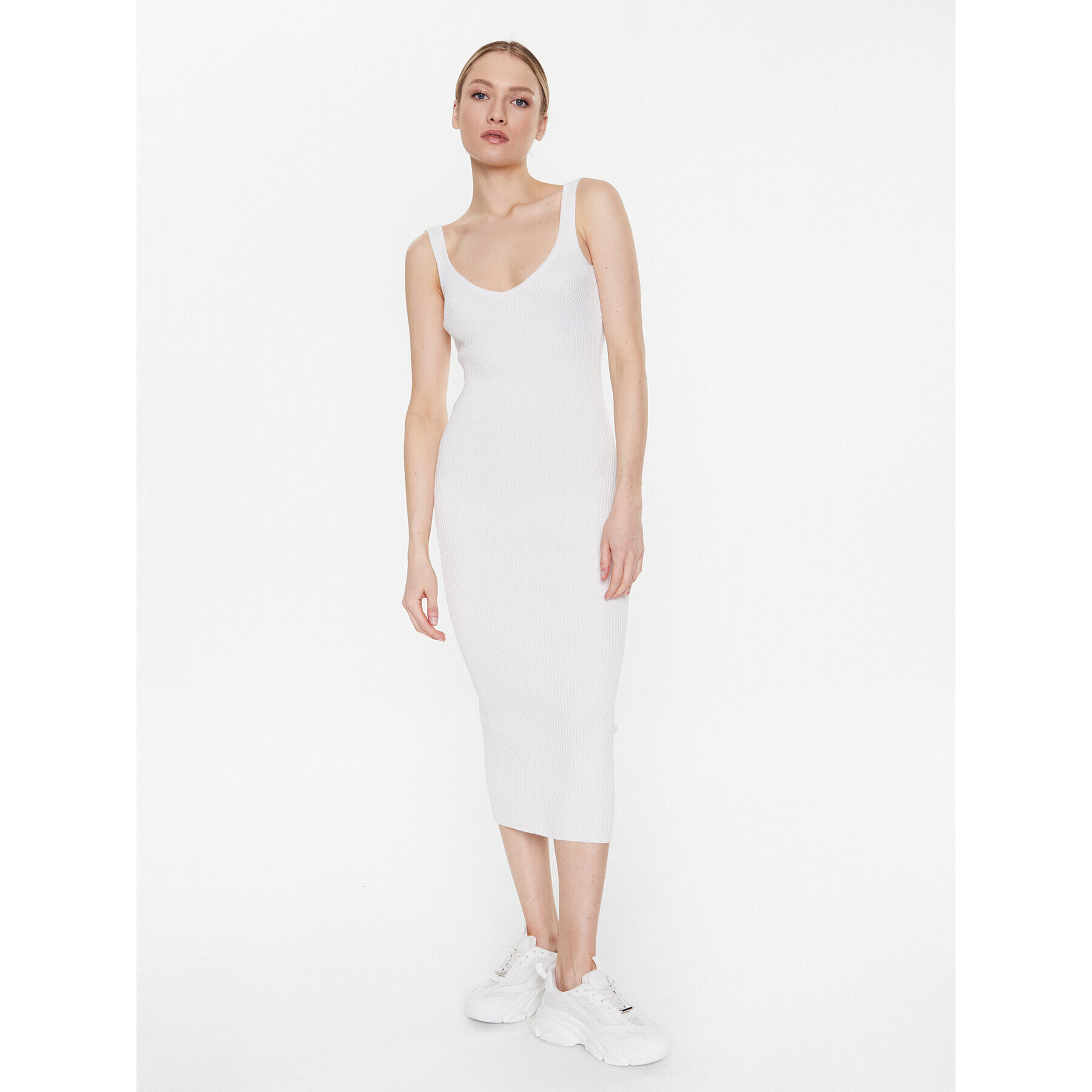 MMC Studio Плетена рокля Light Skin Екрю Slim Fit - Pepit.bg