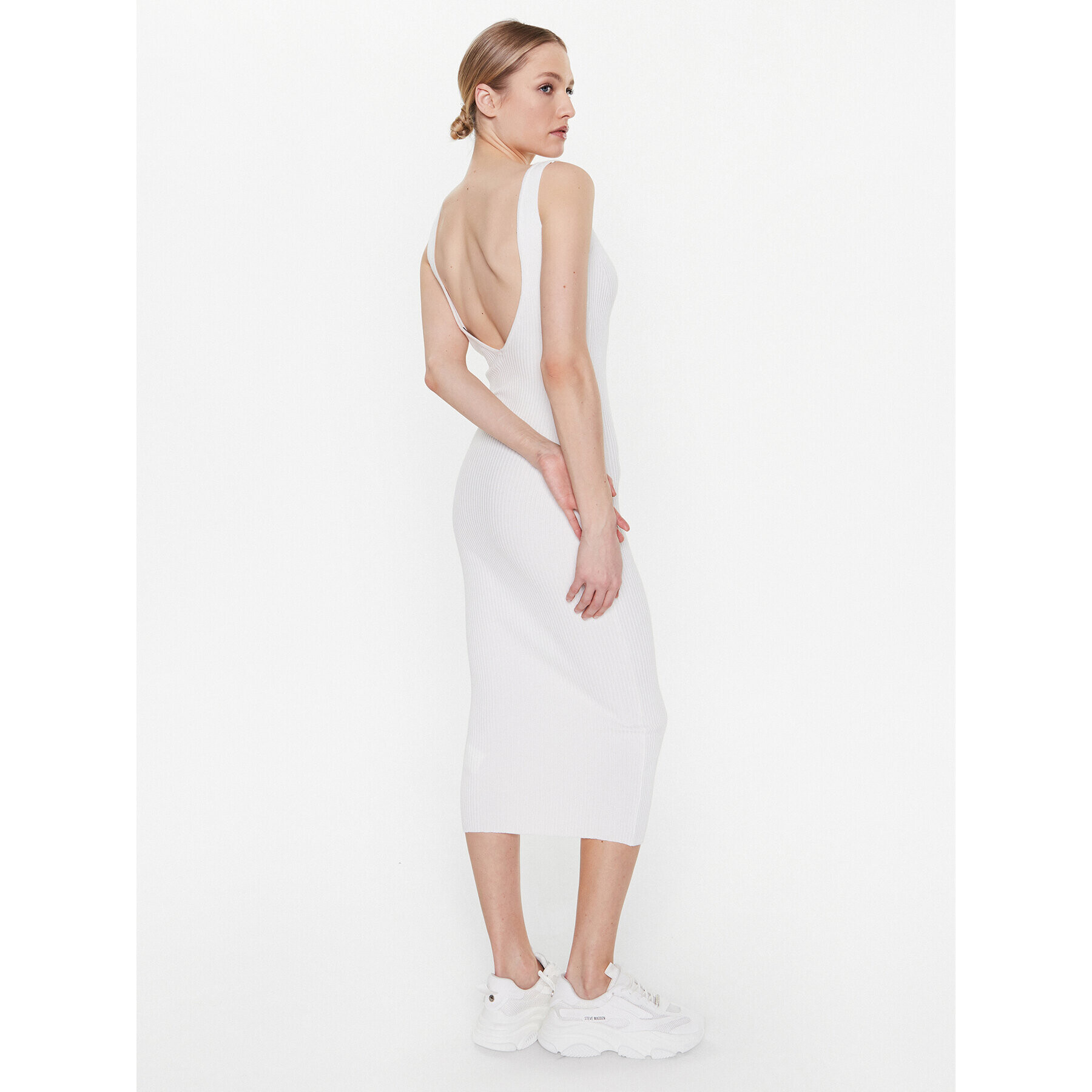 MMC Studio Плетена рокля Light Skin Екрю Slim Fit - Pepit.bg