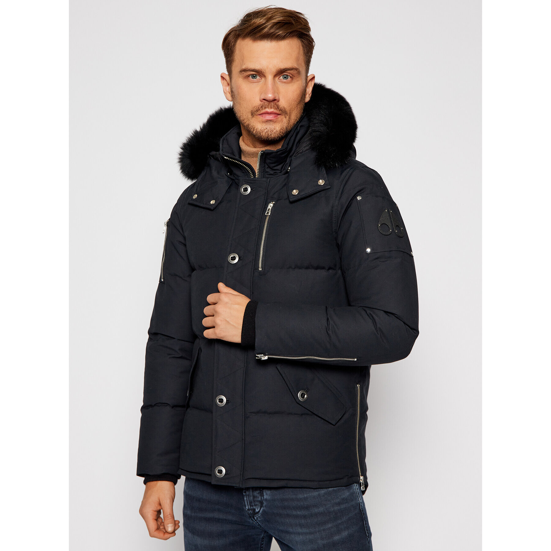 Moose Knuckles Пухено яке 3Q Jacket MK2228M3Q Тъмносин Regular Fit - Pepit.bg