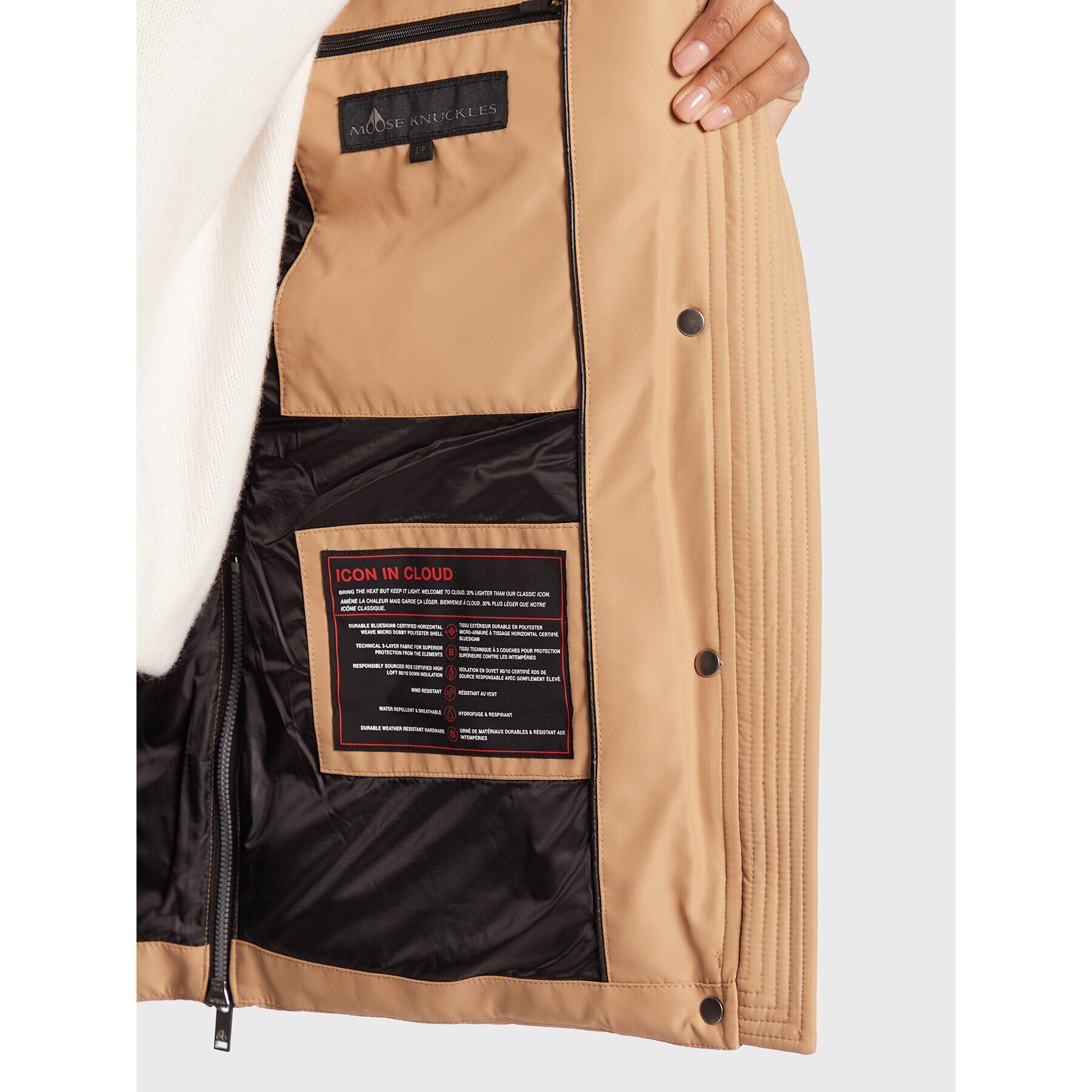 Moose Knuckles Пухено яке M32LJ179 Бежов Regular Fit - Pepit.bg
