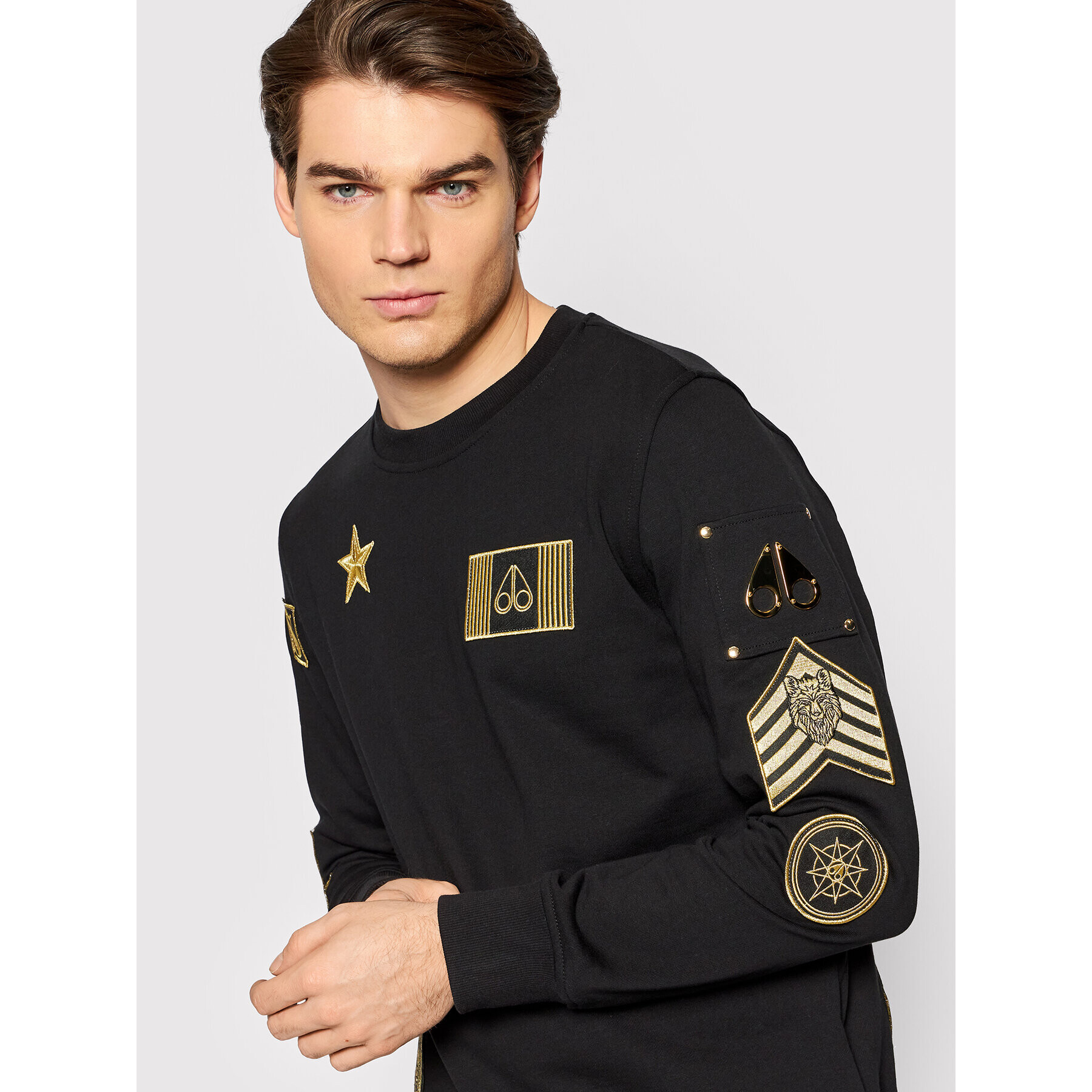 Moose Knuckles Суитшърт Haldiman M31MS625G Черен Regular Fit - Pepit.bg