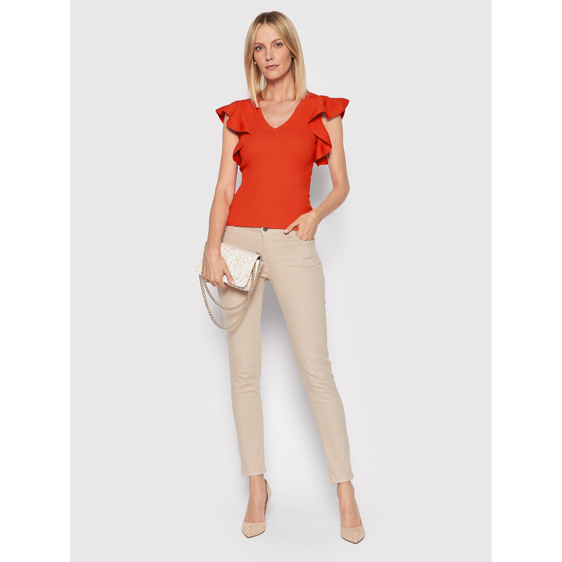 Morgan Блуза 221-MONY Оранжев Slim Fit - Pepit.bg