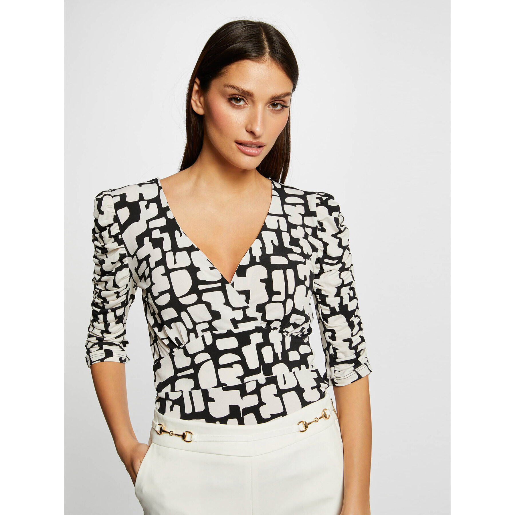 Morgan Блуза 231-TLOLA Екрю Slim Fit - Pepit.bg