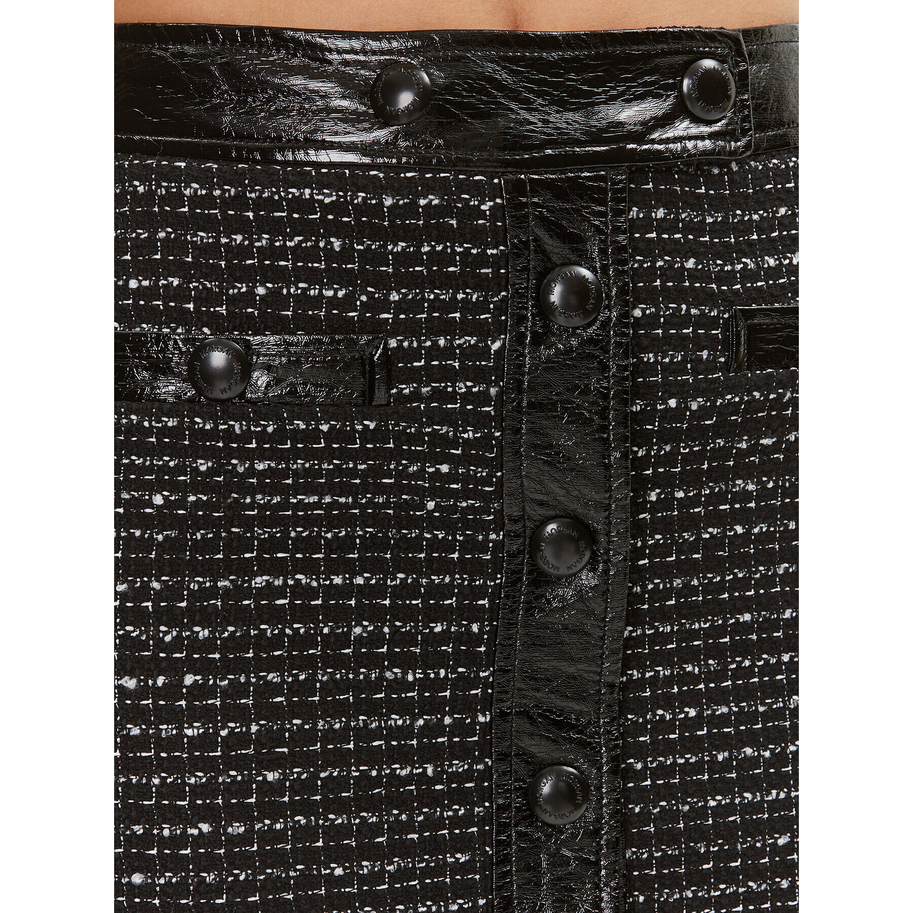 Morgan Мини пола 232-JILOU Черен Slim Fit - Pepit.bg