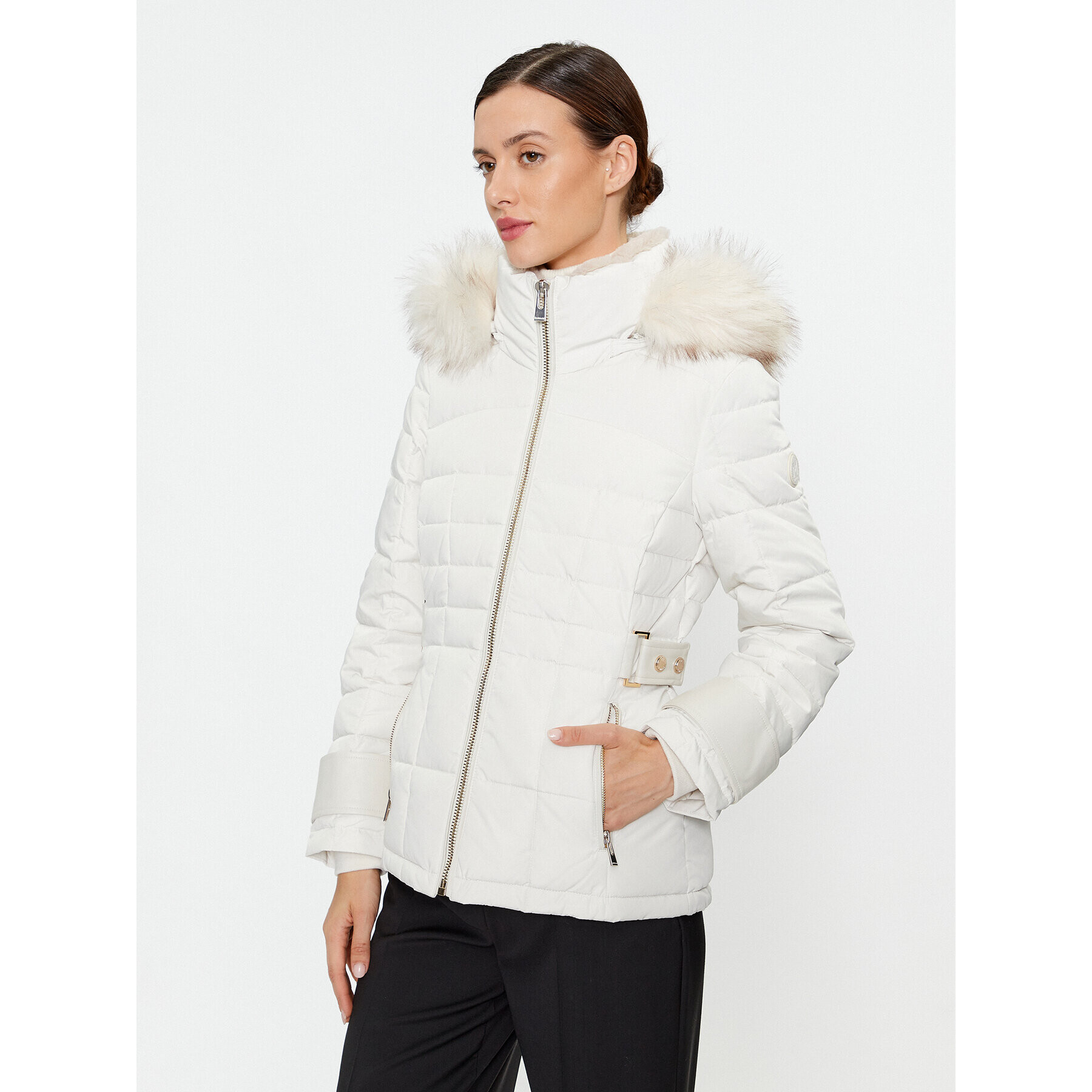 Morgan Пухено яке 212-GNINAE Екрю Regular Fit - Pepit.bg