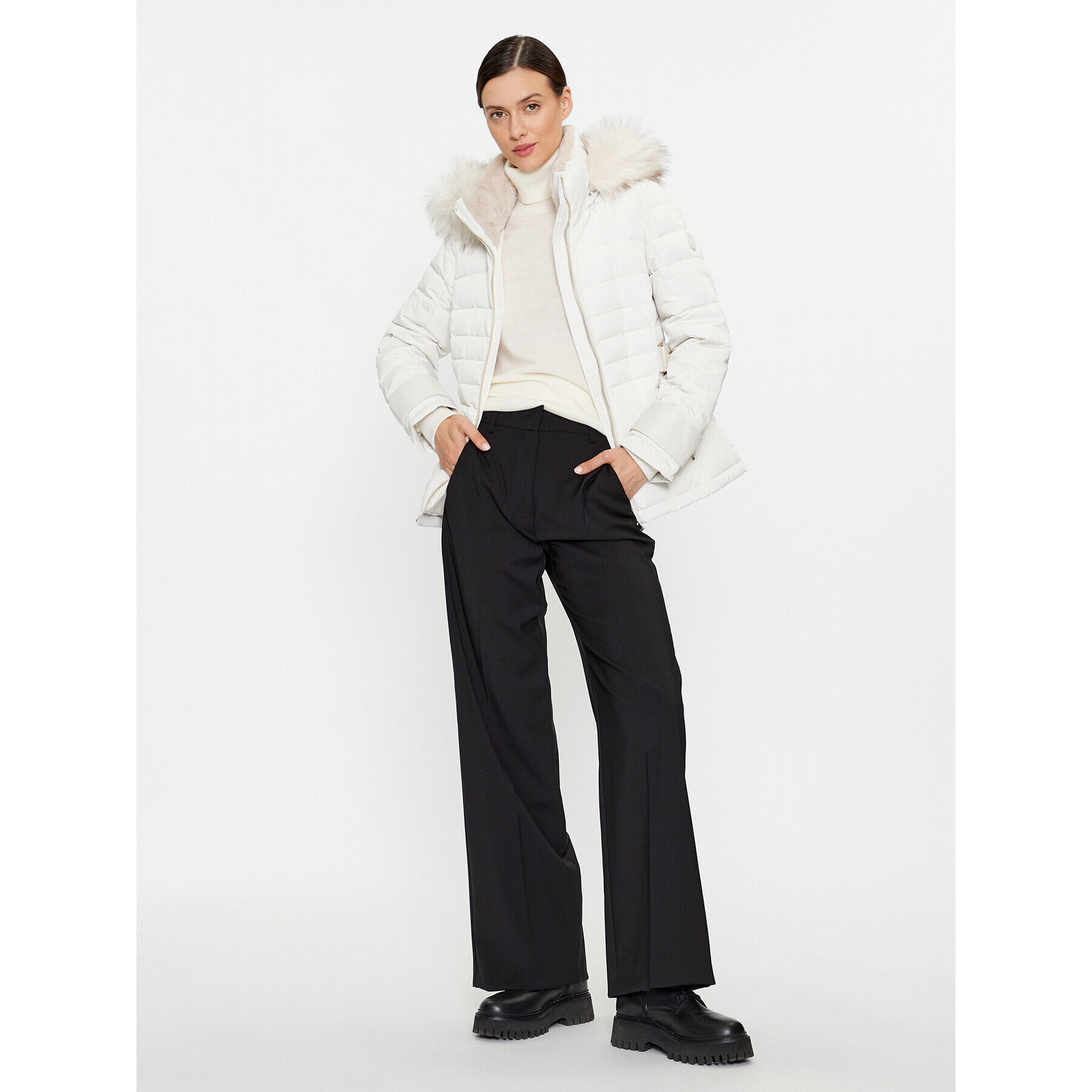 Morgan Пухено яке 212-GNINAE Екрю Regular Fit - Pepit.bg