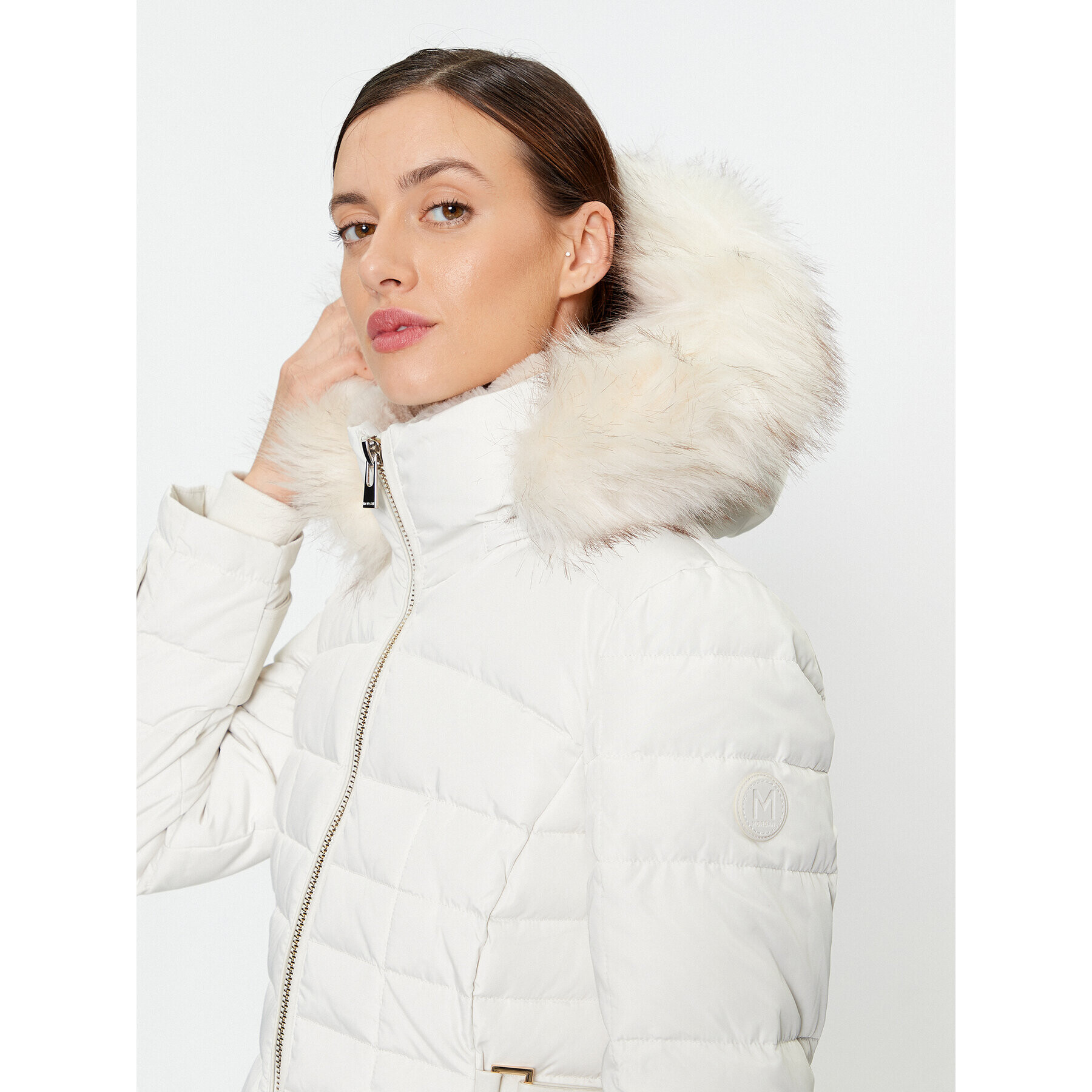Morgan Пухено яке 212-GNINAE Екрю Regular Fit - Pepit.bg