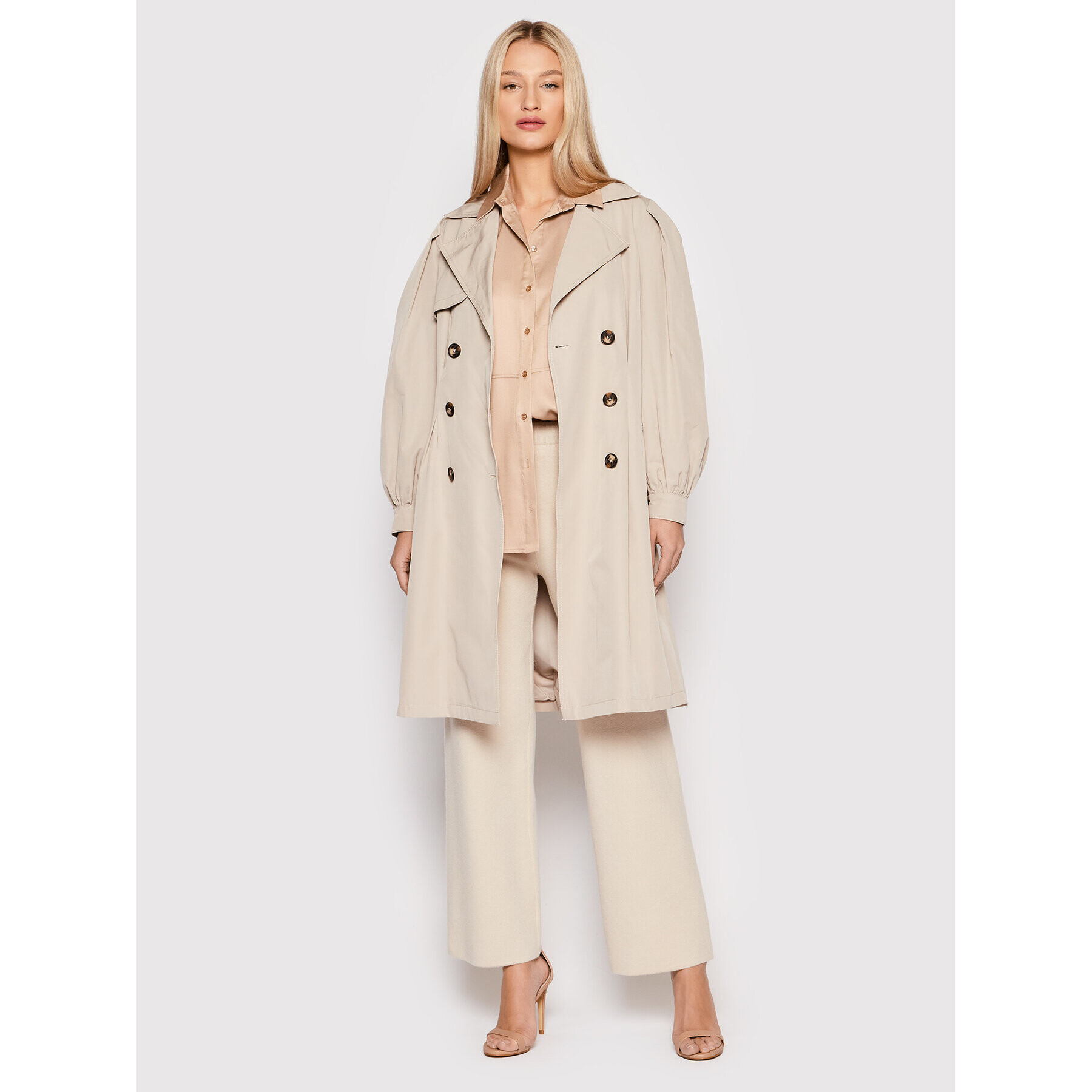 Morgan Тренч 221-GESSY Бежов Relaxed Fit - Pepit.bg
