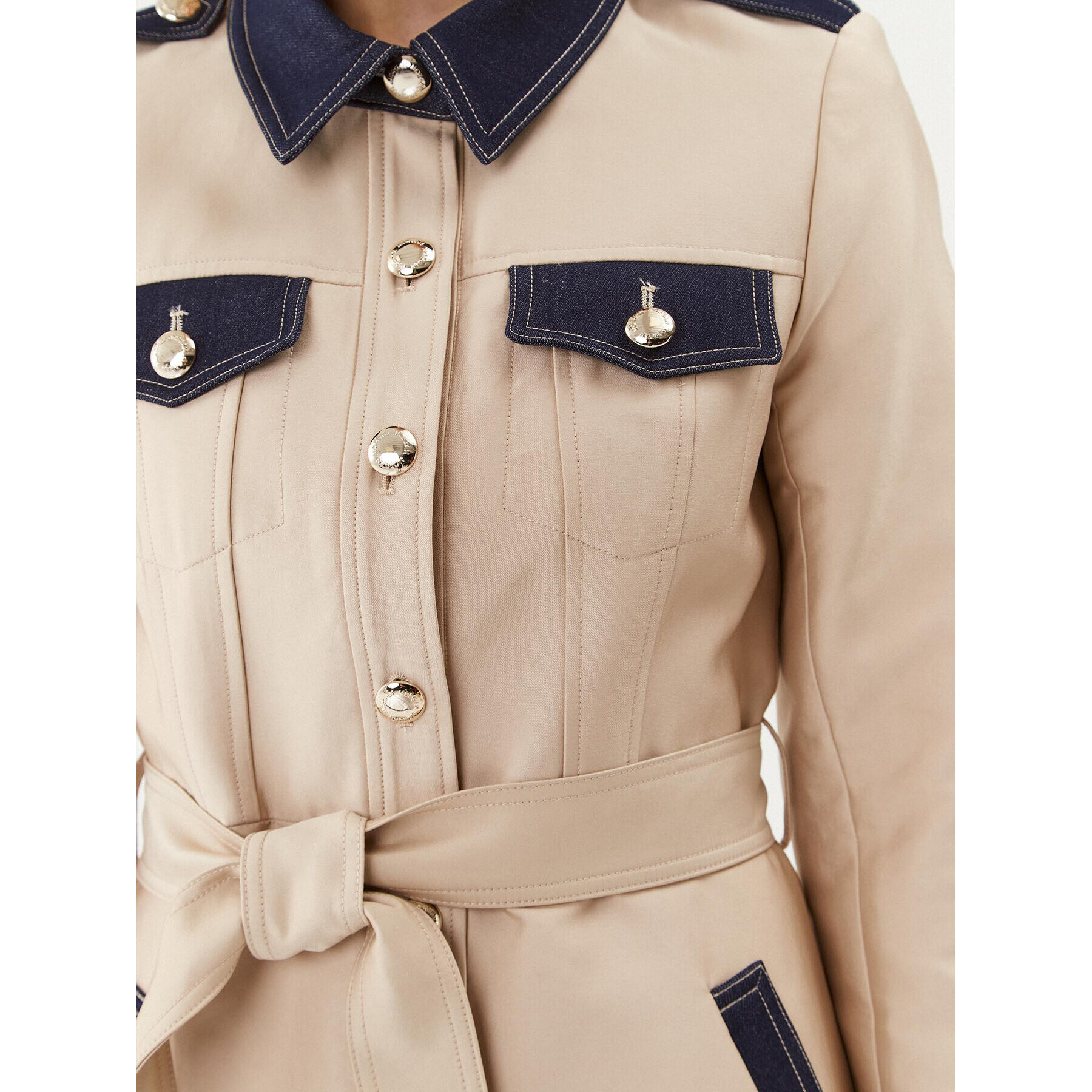 Morgan Тренч 232-GOMER Бежов Regular Fit - Pepit.bg