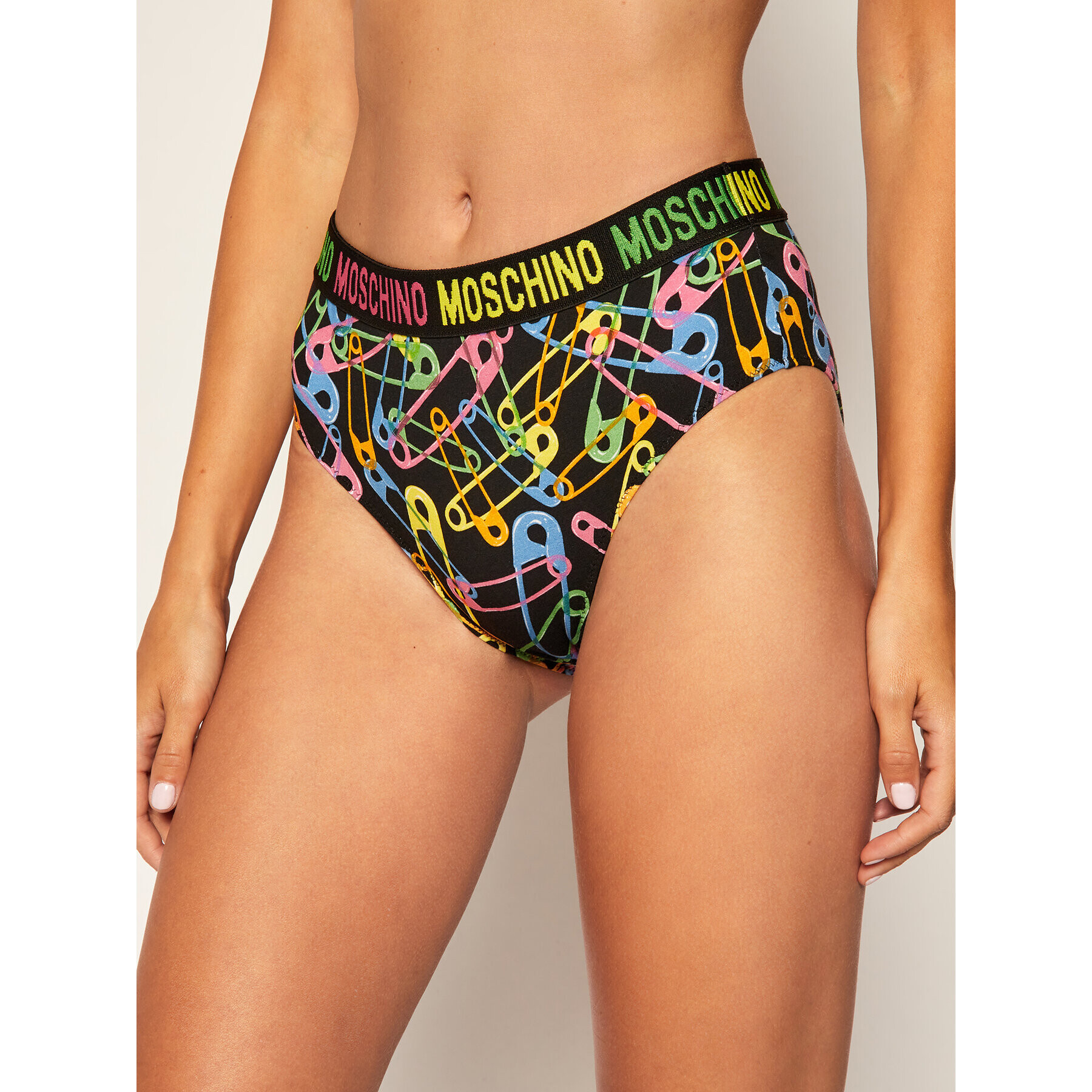 MOSCHINO Underwear & Swim Бикини тип бразилиана с висока талия 47 199 013 Черен - Pepit.bg