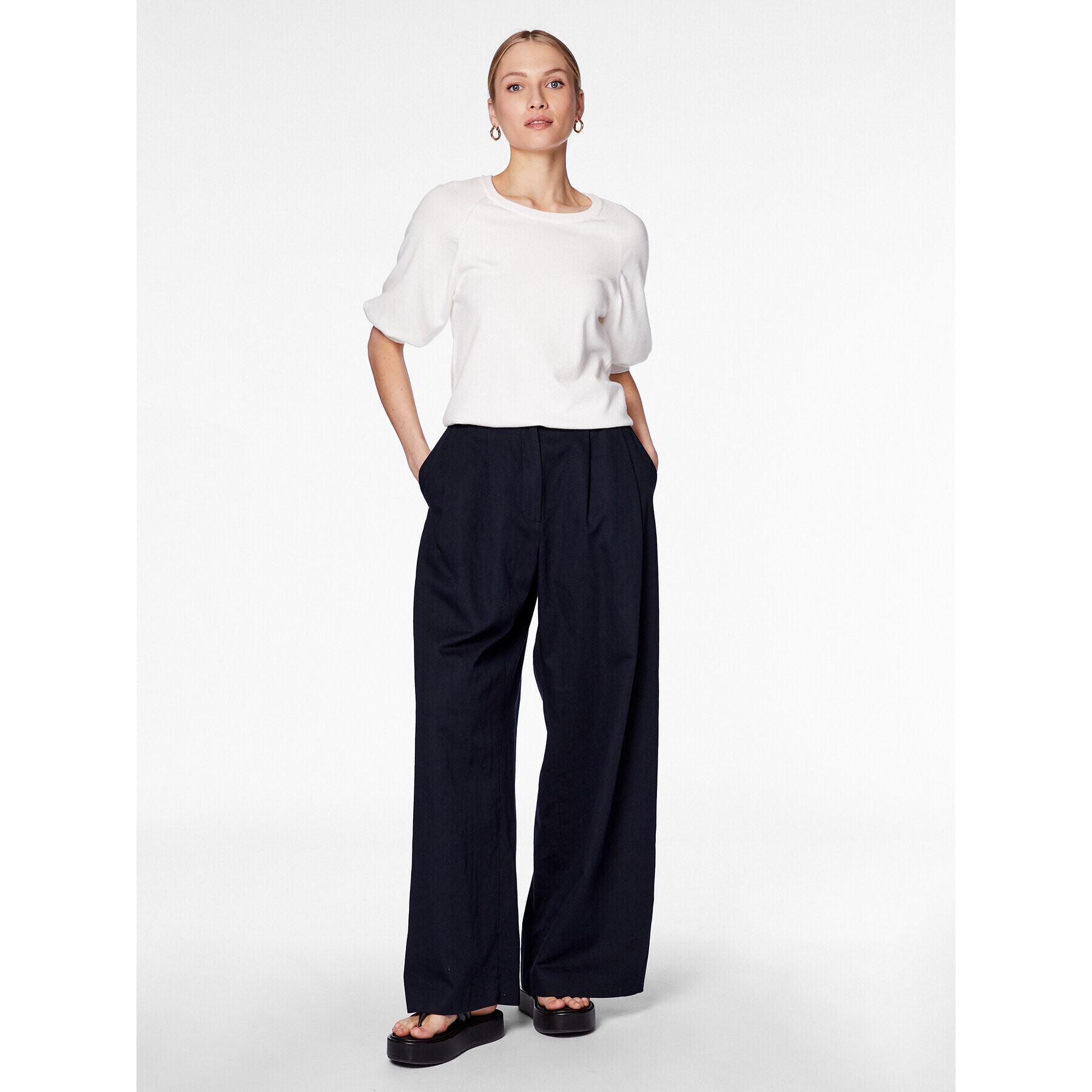 Moss Copenhagen Блуза 17516 Бял Basic Fit - Pepit.bg