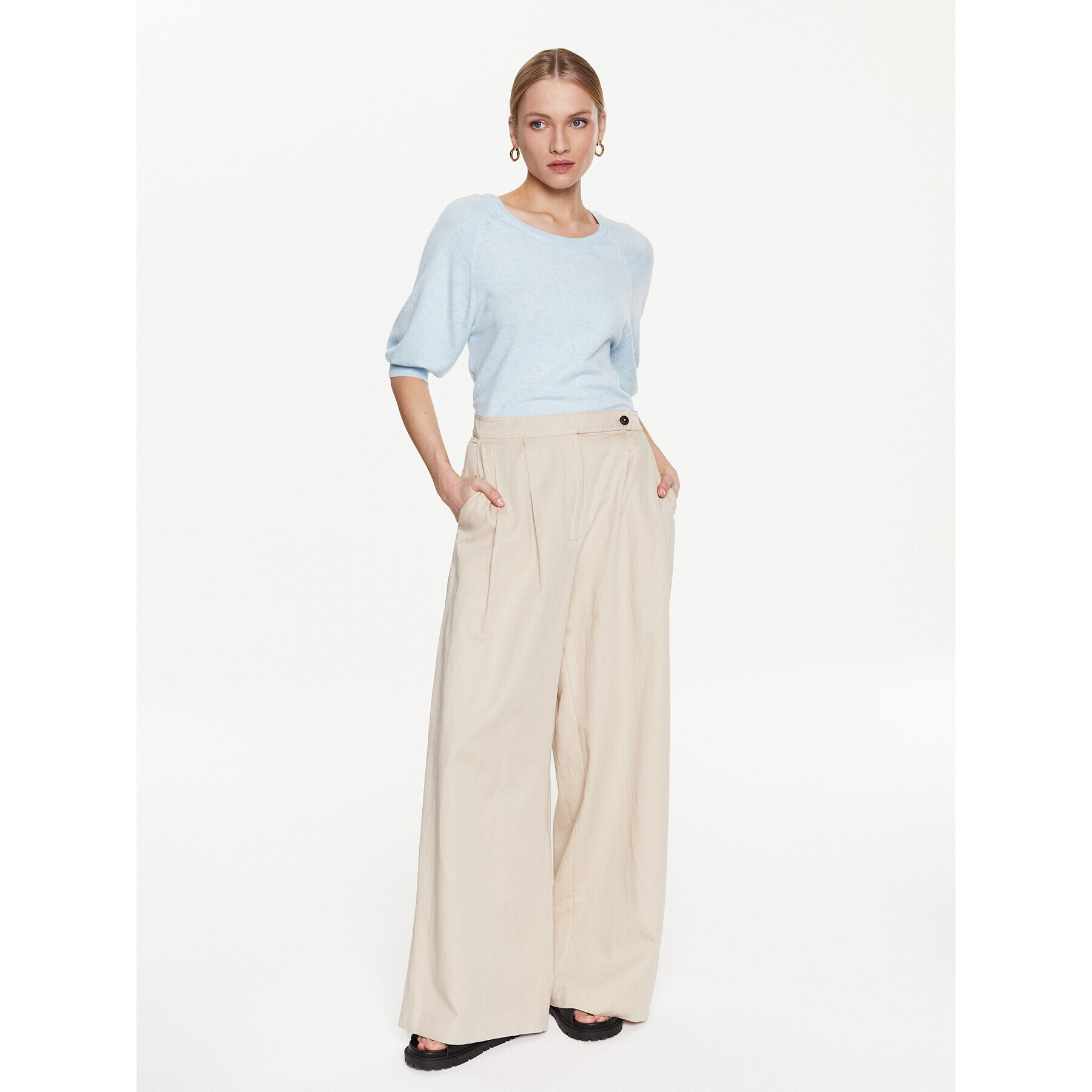 Moss Copenhagen Блуза 17527 Син Basic Fit - Pepit.bg