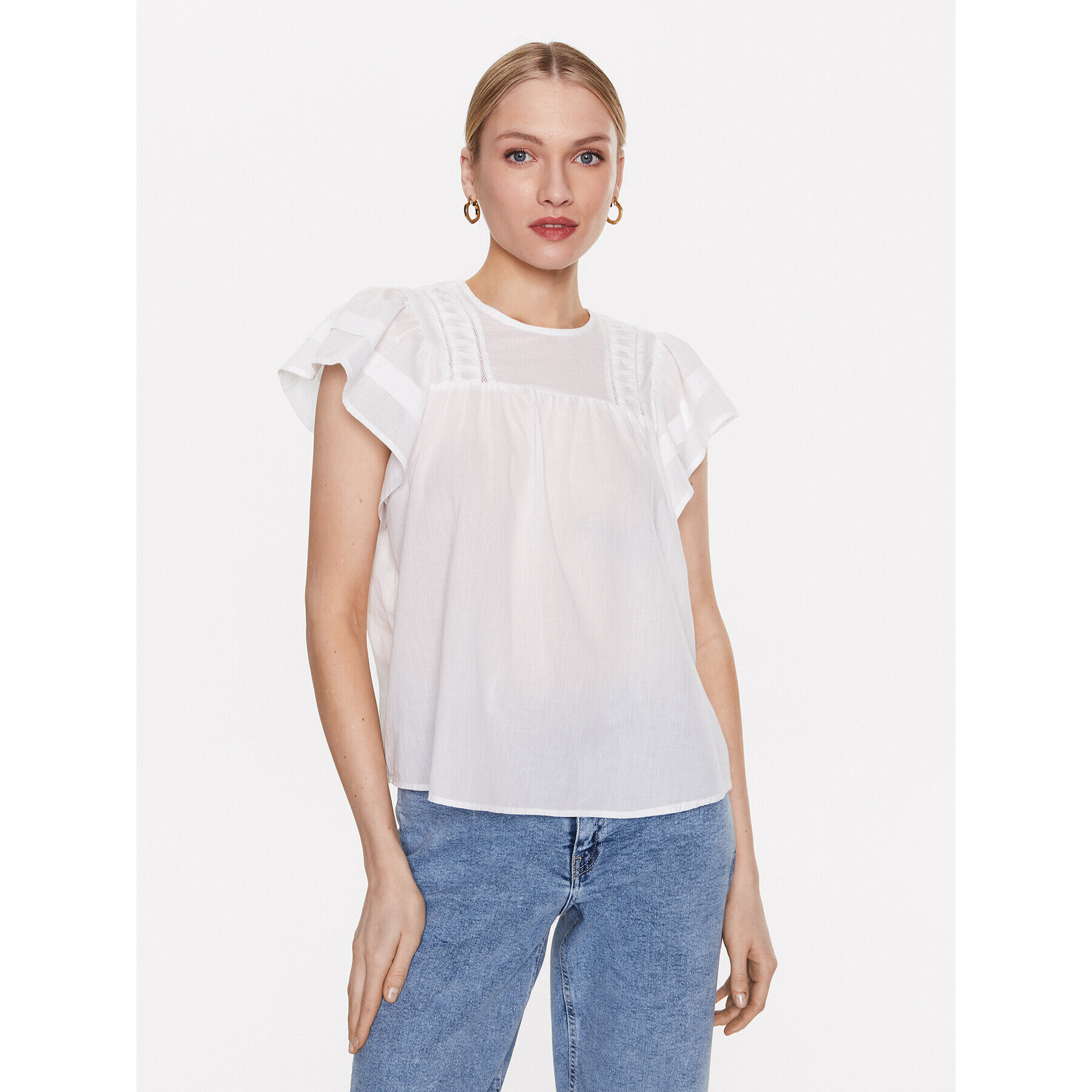 Moss Copenhagen Блуза 17540 Бял Basic Fit - Pepit.bg