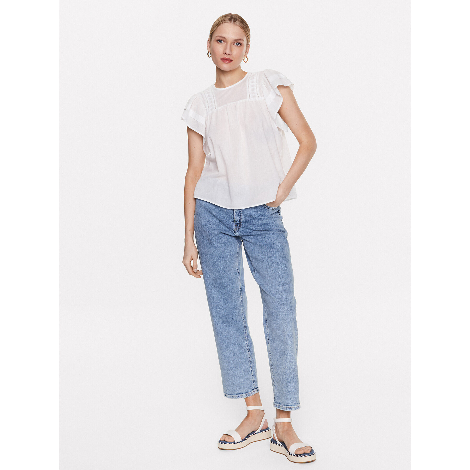Moss Copenhagen Блуза 17540 Бял Basic Fit - Pepit.bg