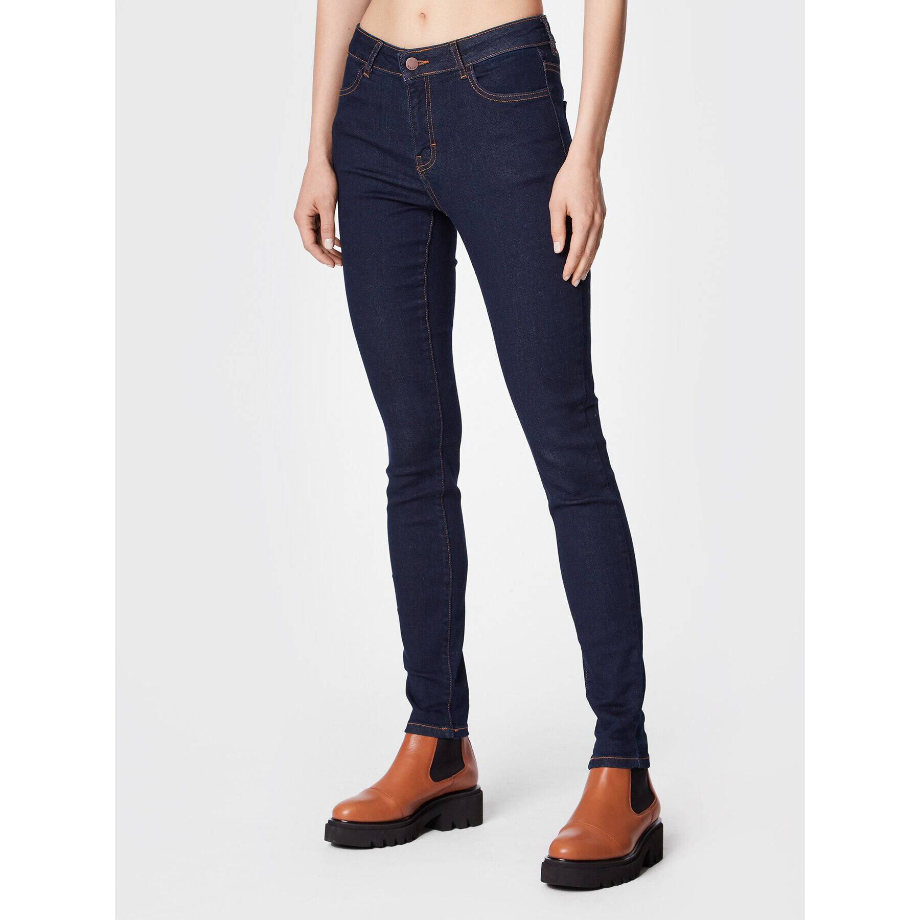 Moss Copenhagen Дънки Petra 14744 Тъмносин Skinny Fit - Pepit.bg