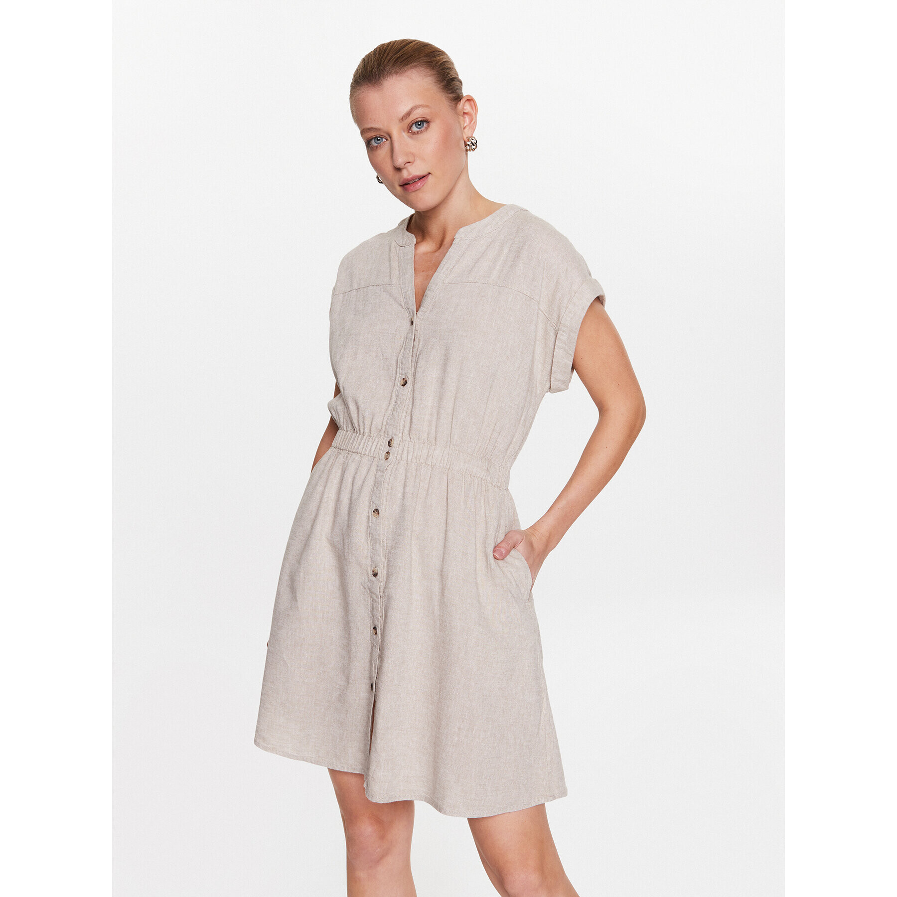 Moss Copenhagen Ежедневна рокля 17502 Бежов Basic Fit - Pepit.bg