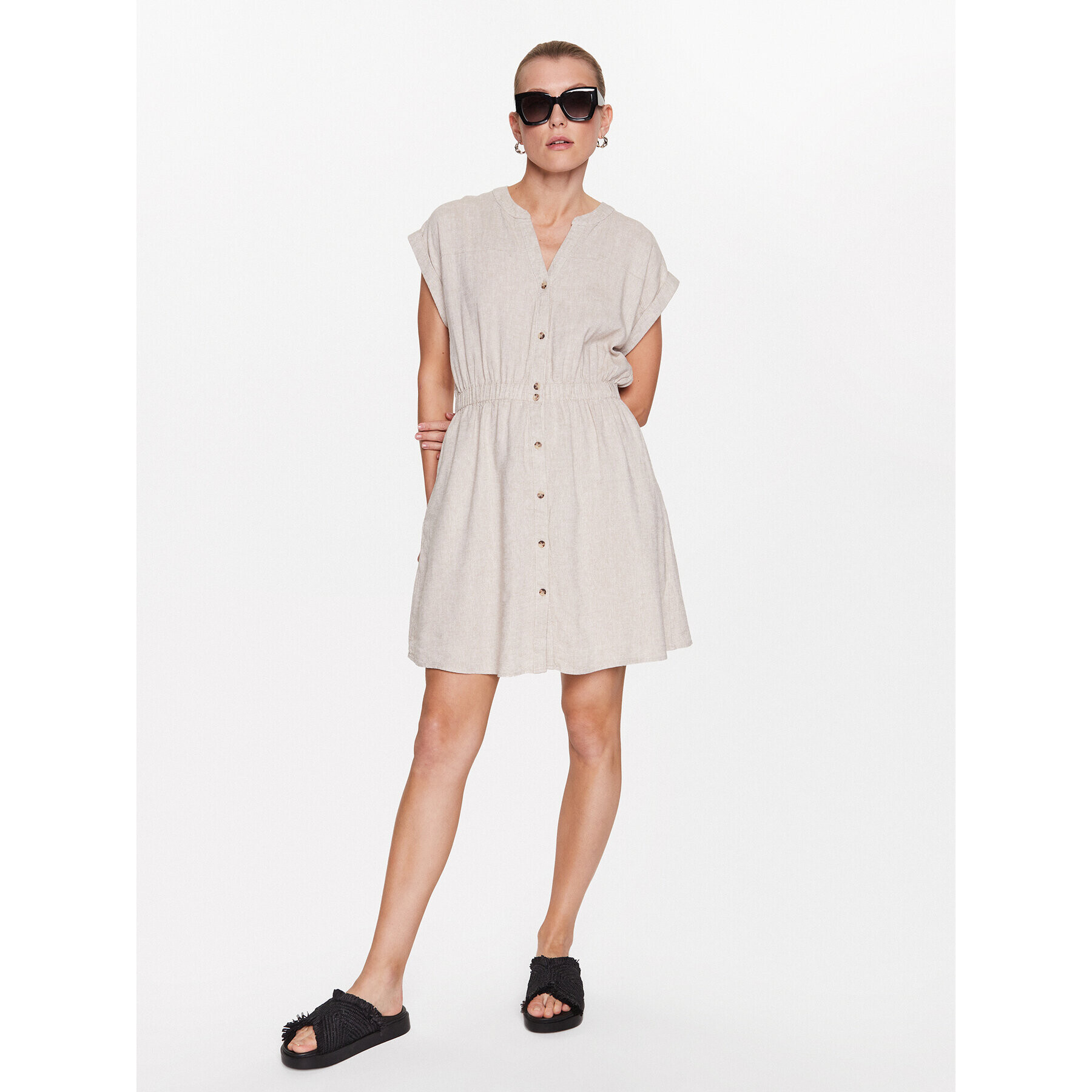 Moss Copenhagen Ежедневна рокля 17502 Бежов Basic Fit - Pepit.bg
