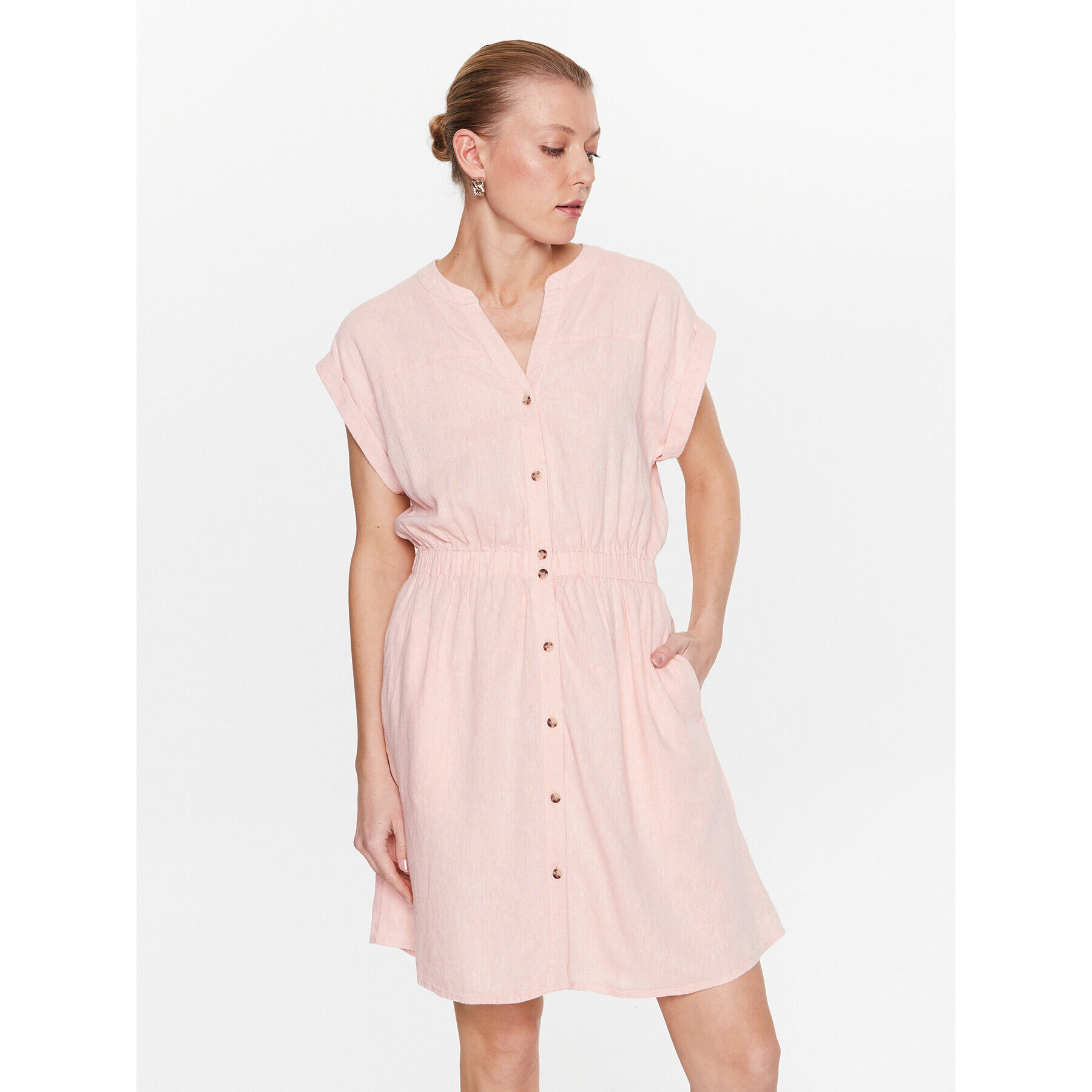 Moss Copenhagen Ежедневна рокля 17502 Розов Basic Fit - Pepit.bg
